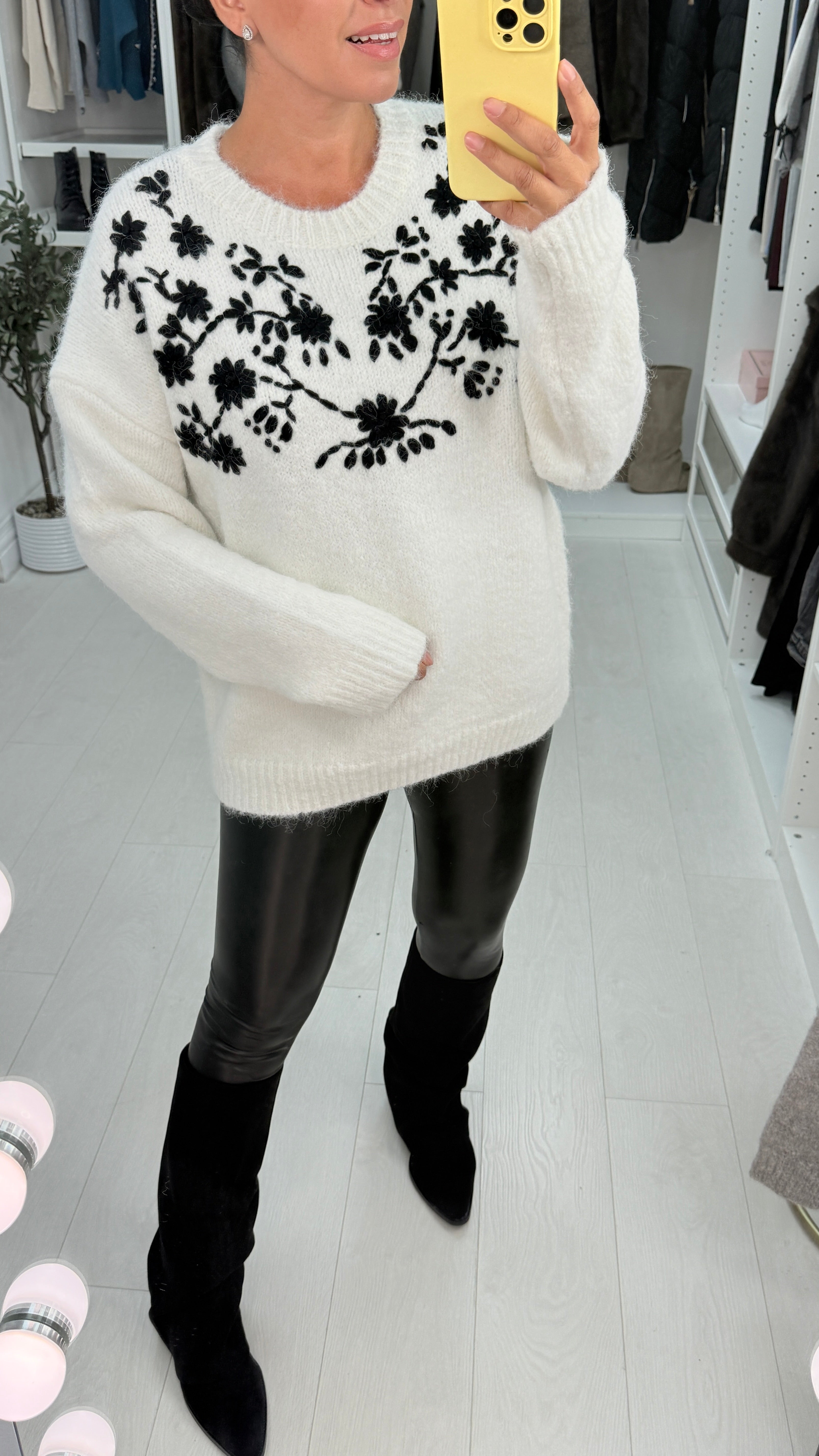 Billie Flower Embroidered Knit Jumper