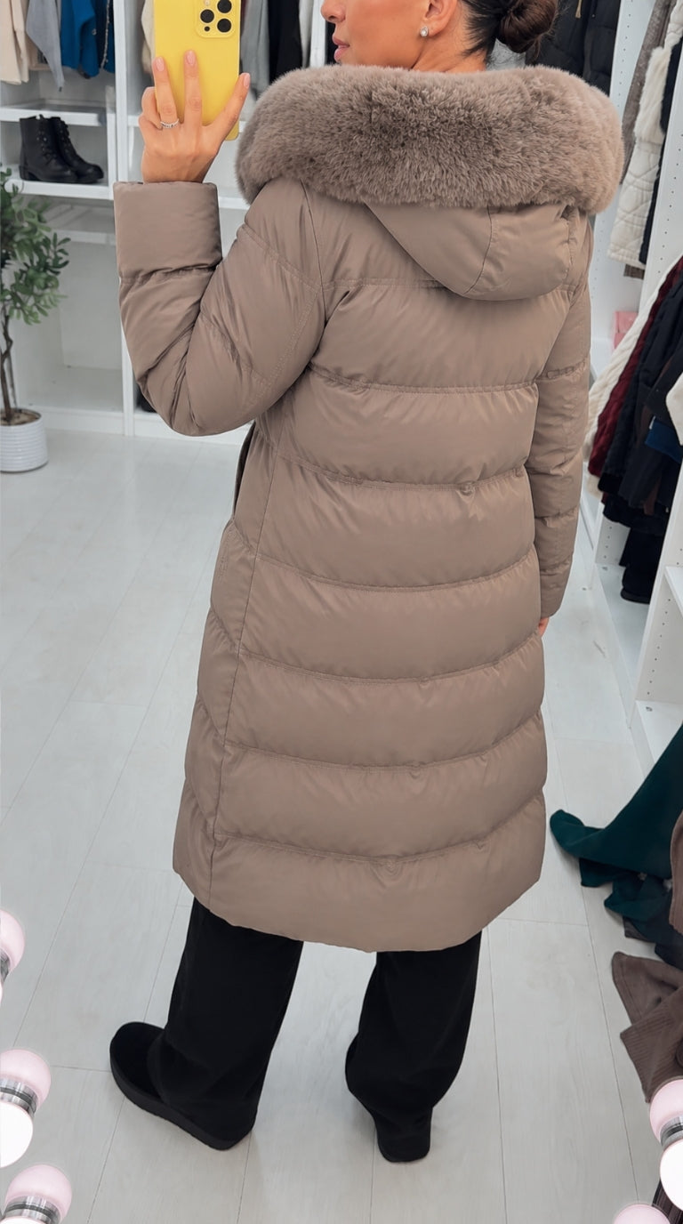 Idalia Faux Fur Hooded Padded Coat