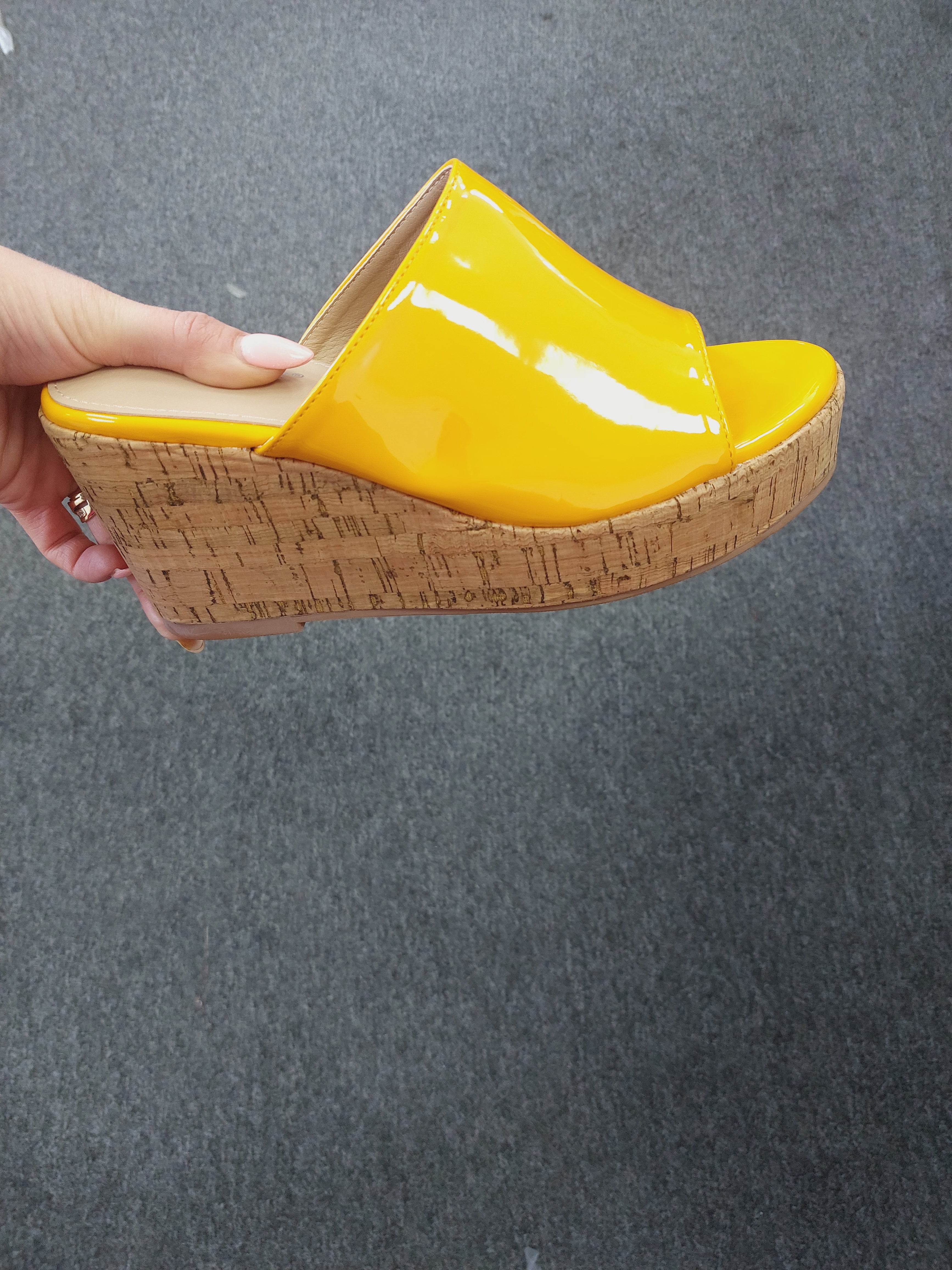 Aurelie Patent Cork Platform Sandals