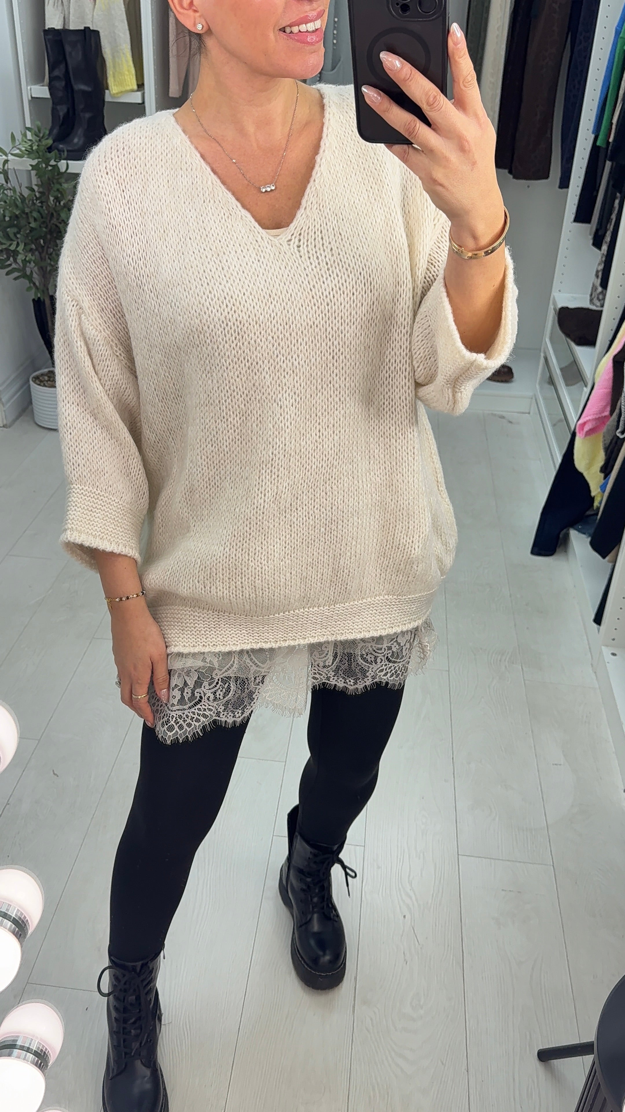 Brena Super Soft Lace Detail 2 Piece Jumper