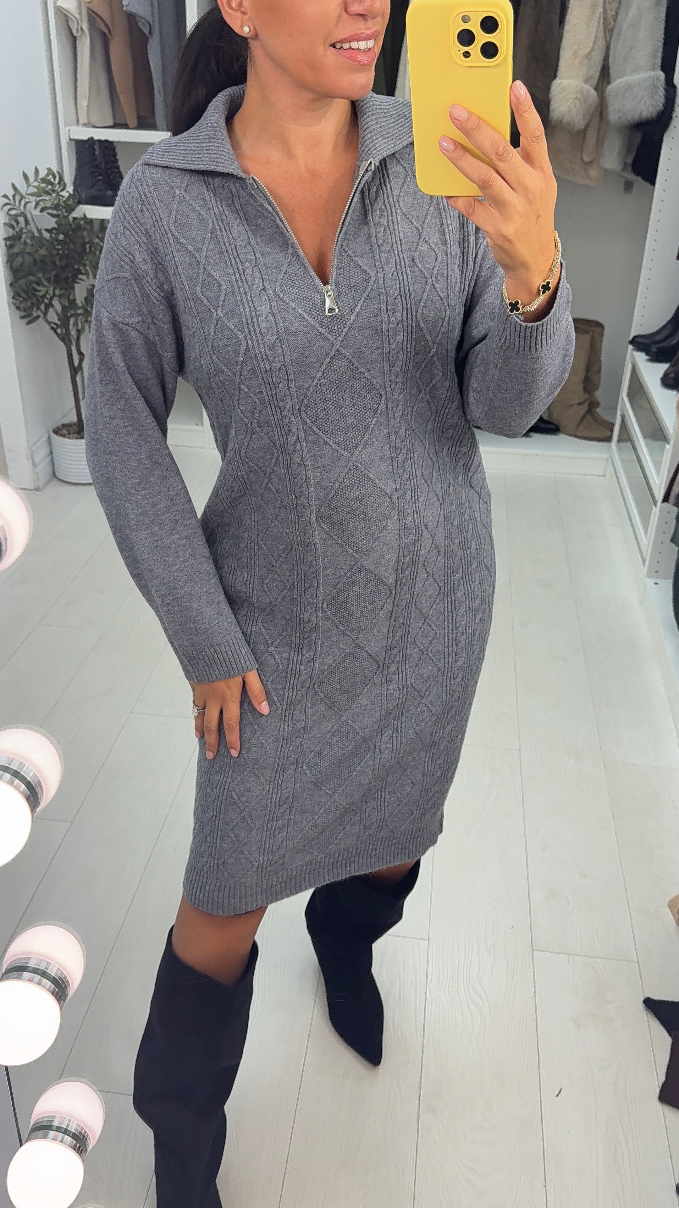 Merlo Zip Front Knitted Dress