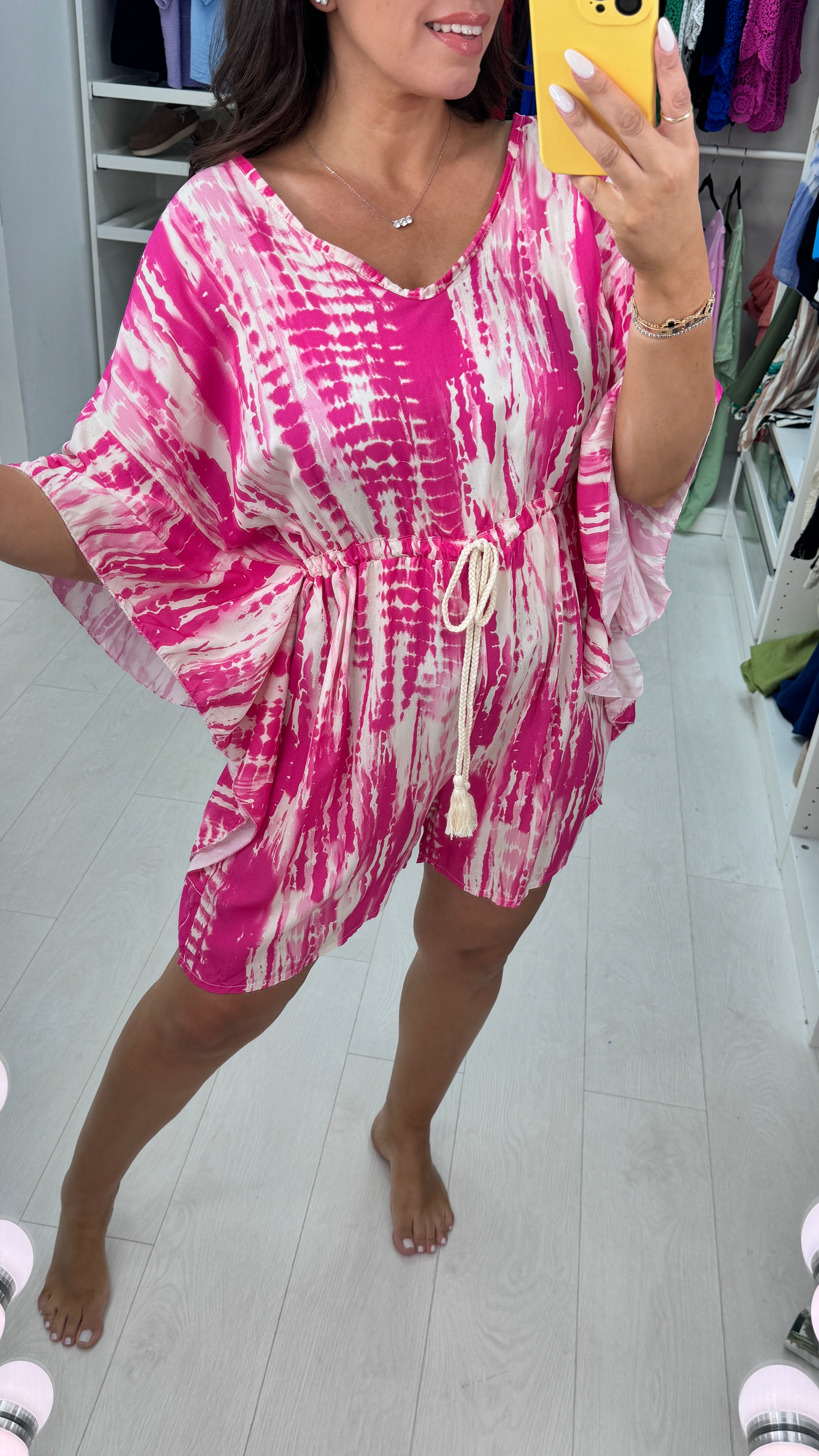 Jenni Batwing Sleeve Abstract Playsuit