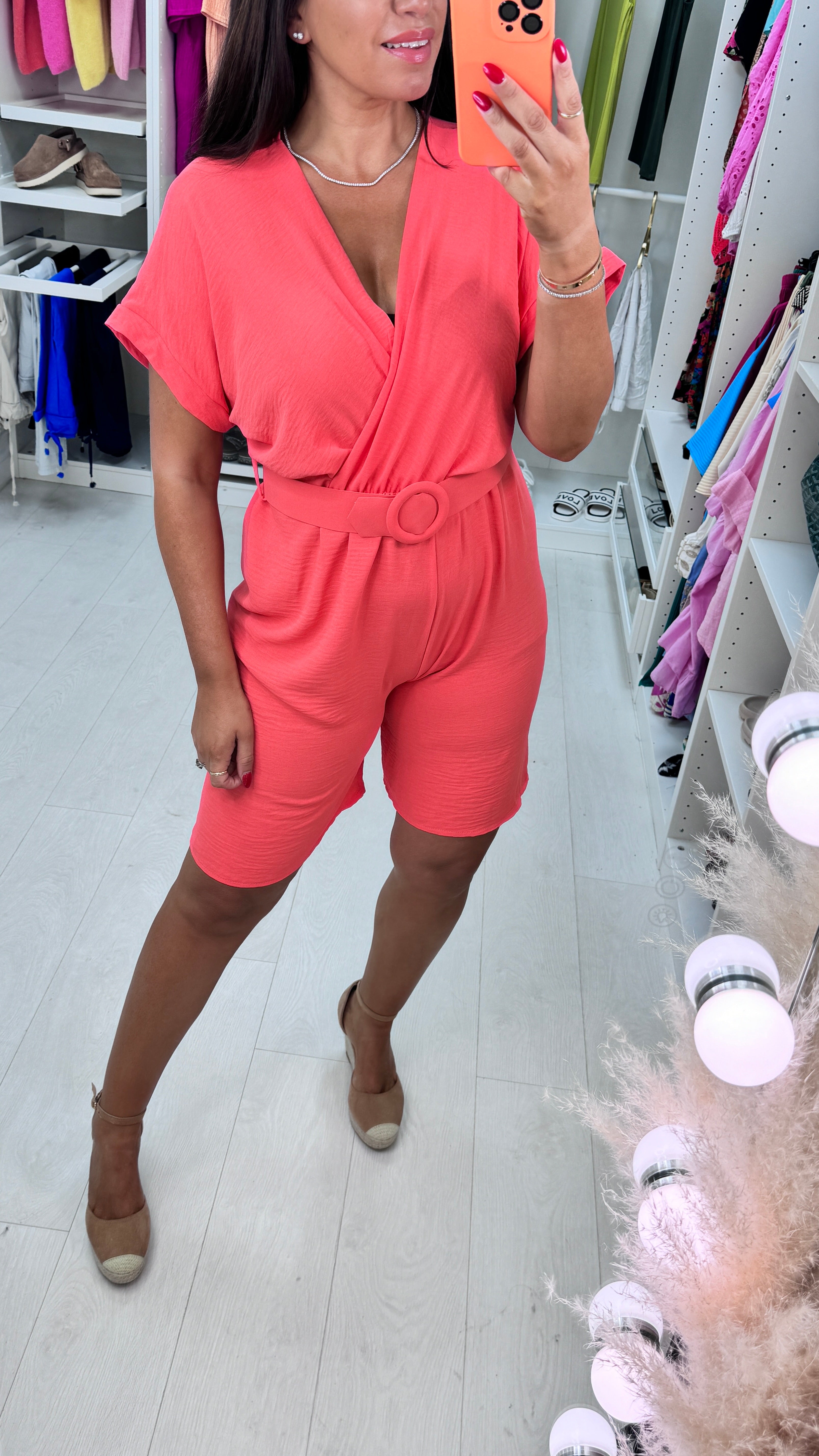 Haleigh Plain Belted Playsuit