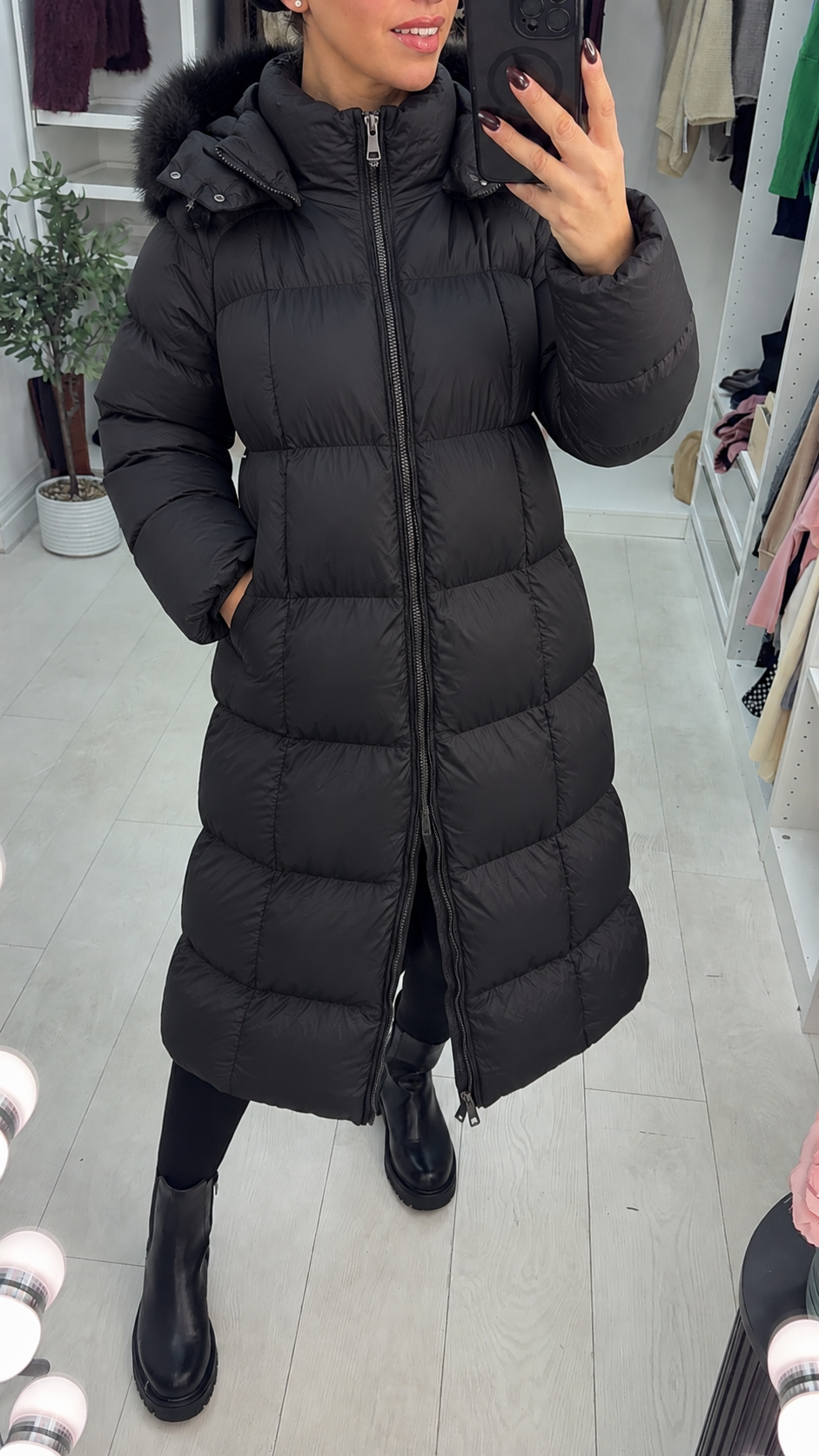 Lilla Faux Fur Hooded Padded Coat