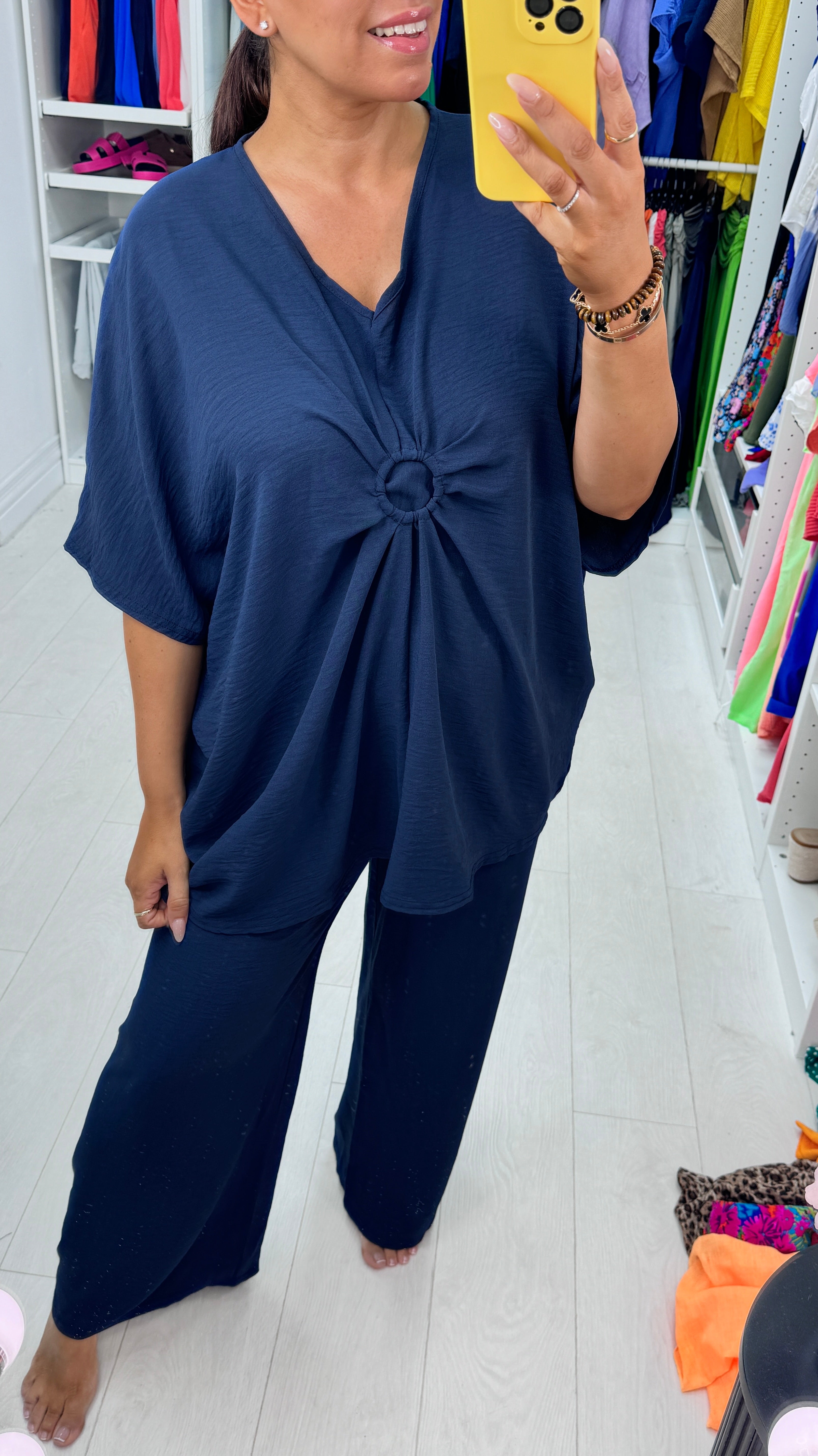 Azalea Circle Ruched Plain Co-ord Set