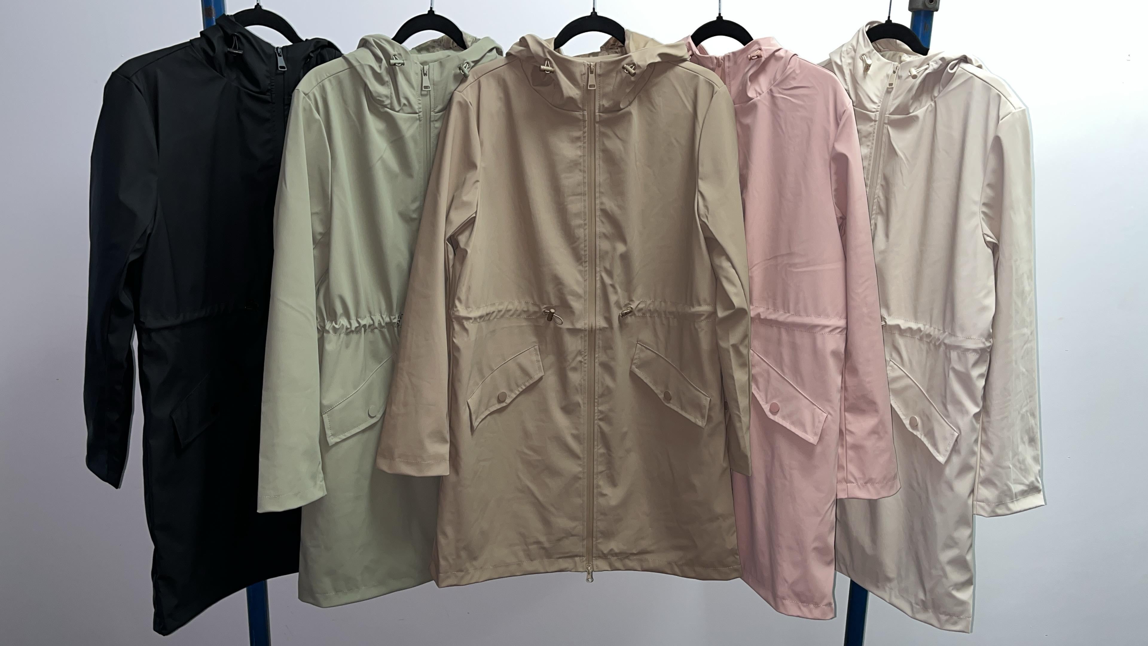 Benita Longline Zip Front Hooded Raincoat