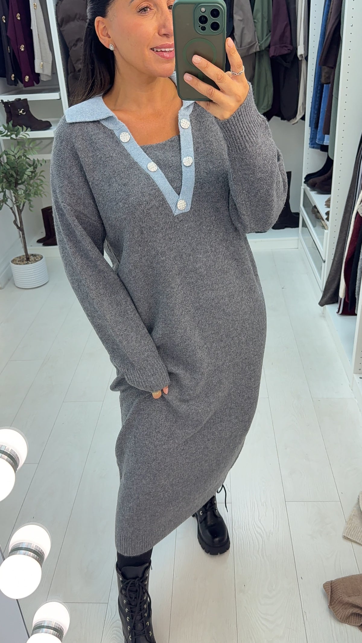 Evanna V Neck Knit Maxi Dress