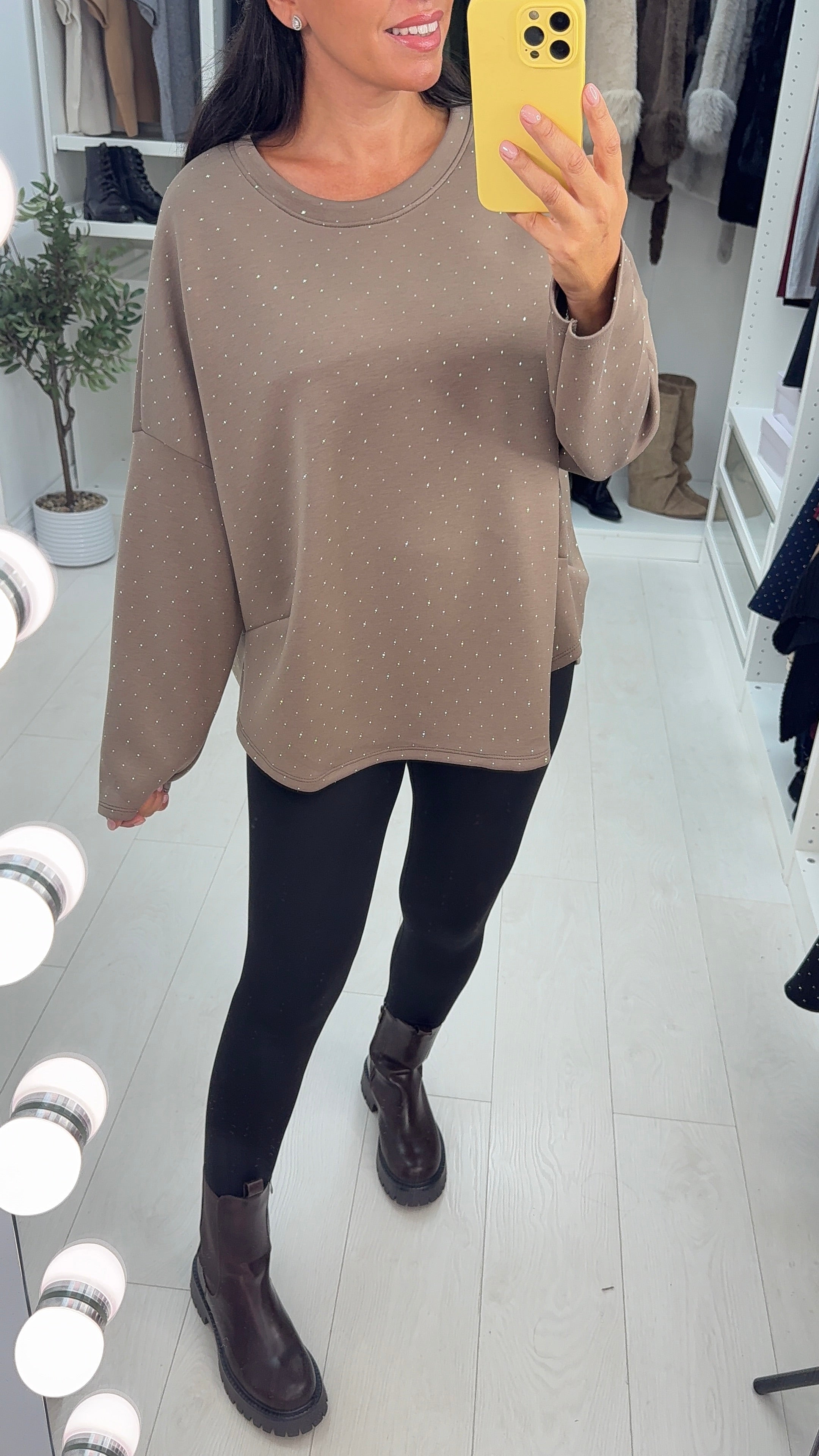 Zulema Diamante Detailed Loose Fit Sweatshirt