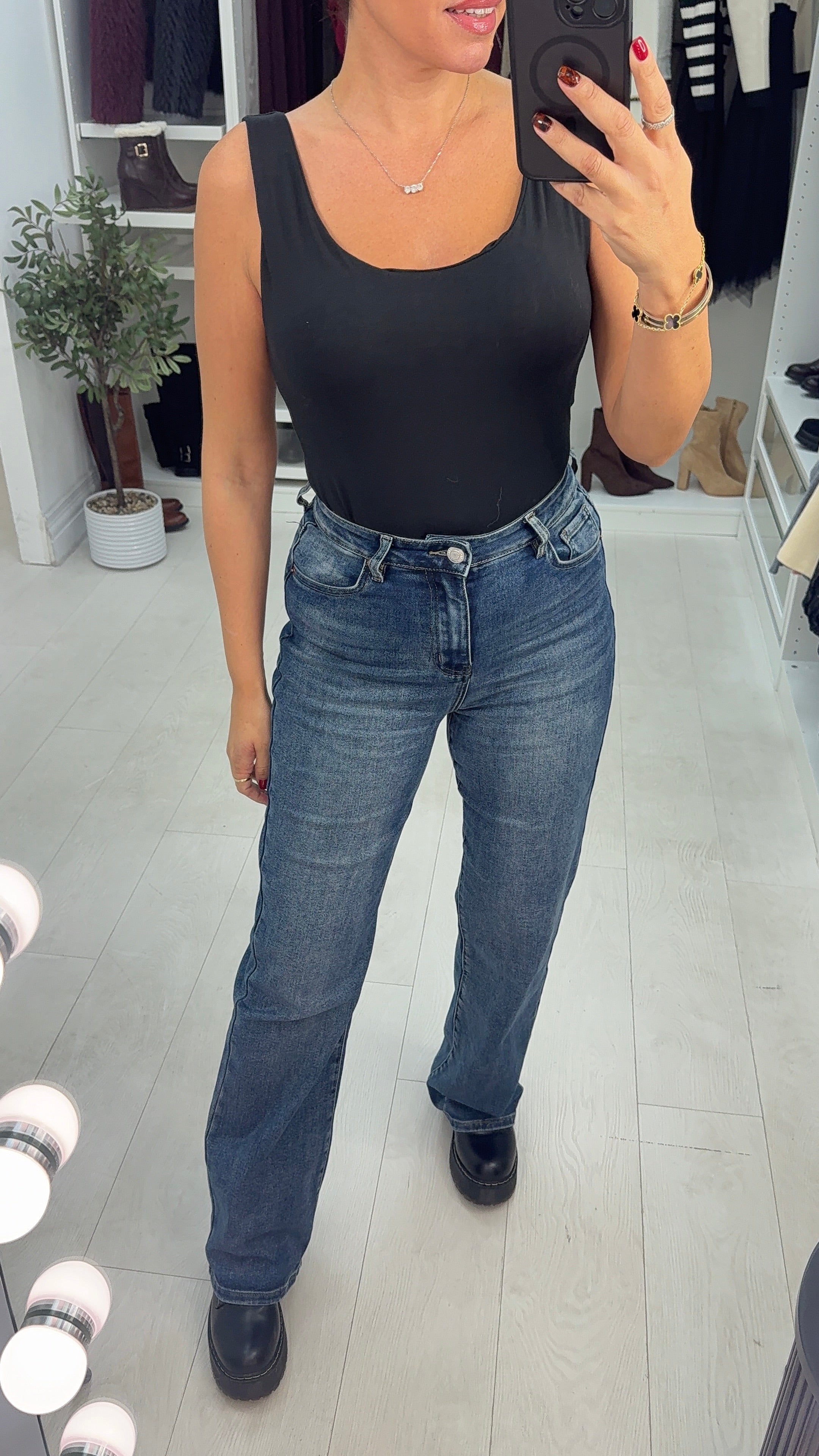 Valenza High Waisted Straight Leg Jeans