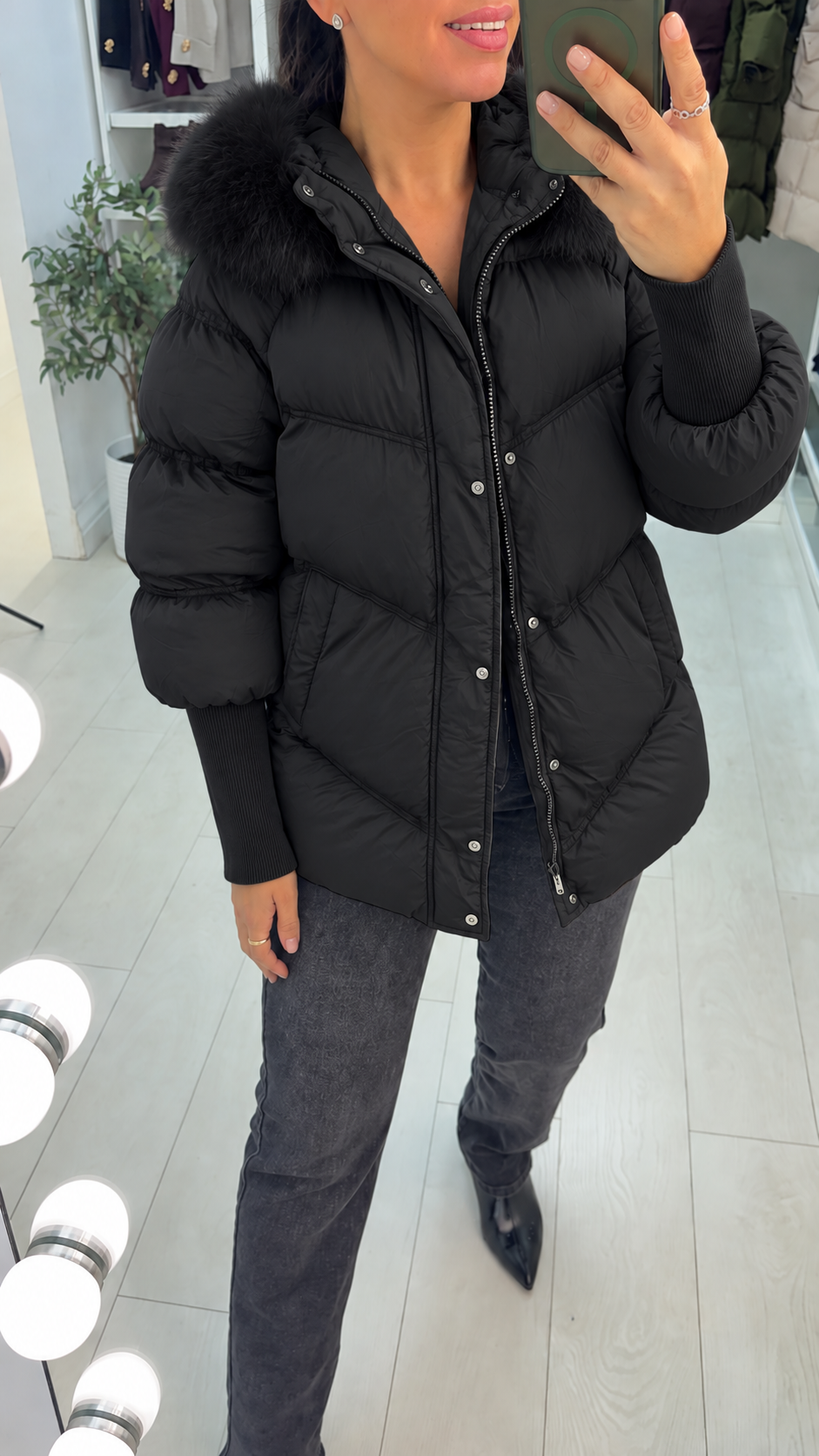 Aliyah Padded Faux Fur Hooded Coat