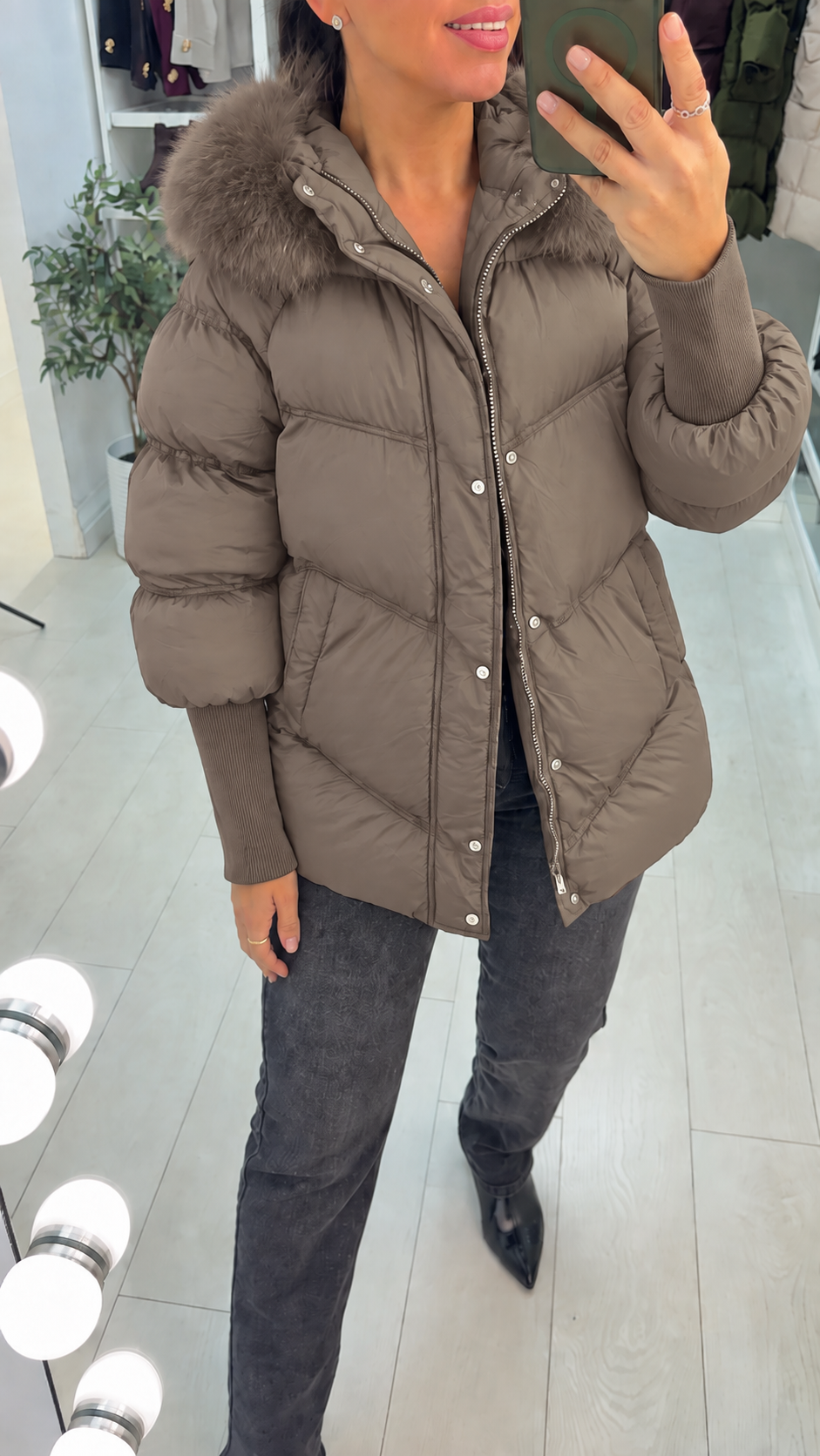 Aliyah Padded Faux Fur Hooded Coat