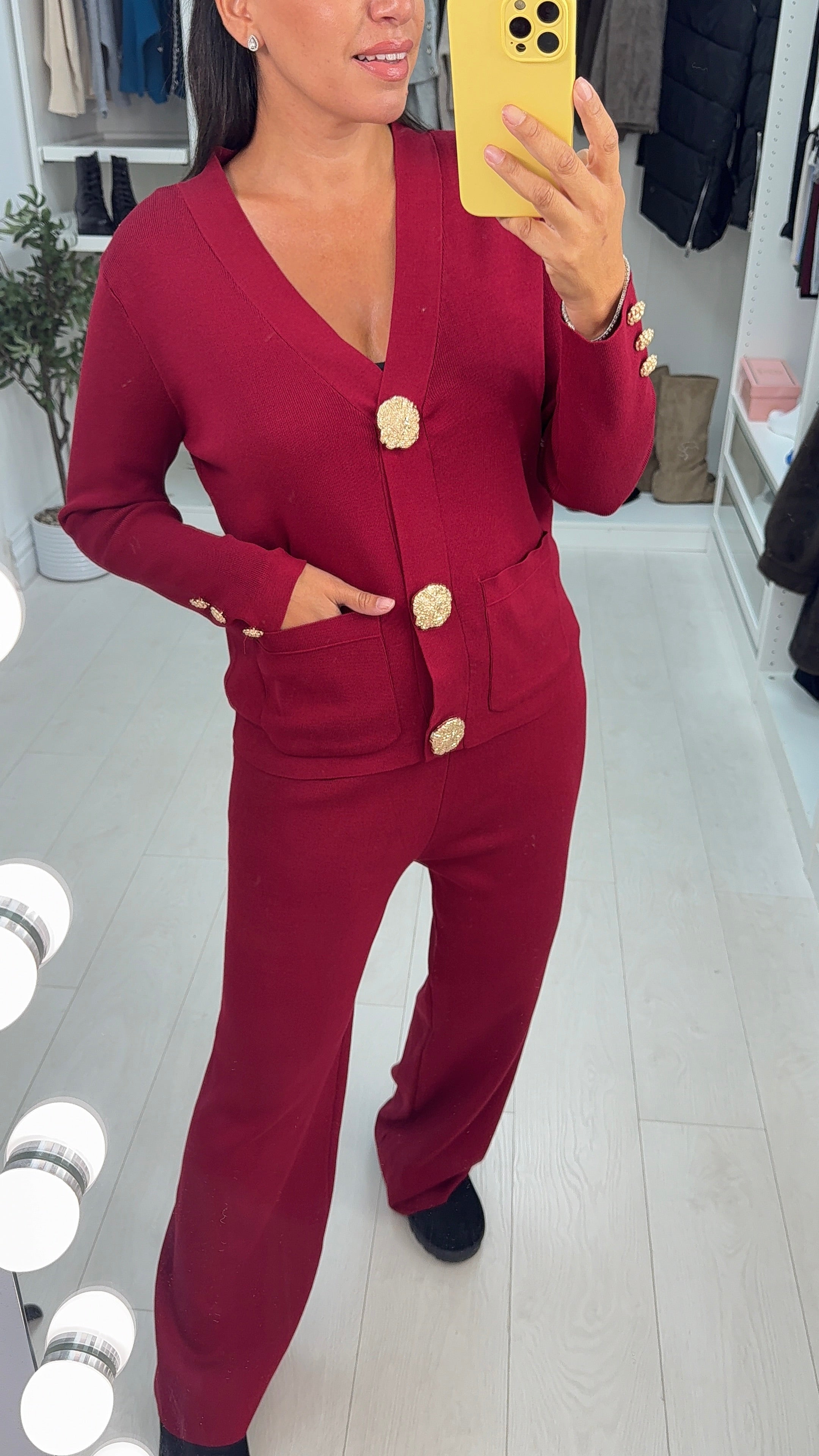 Yasminda Plain Statement Button Front Co-Ord Set