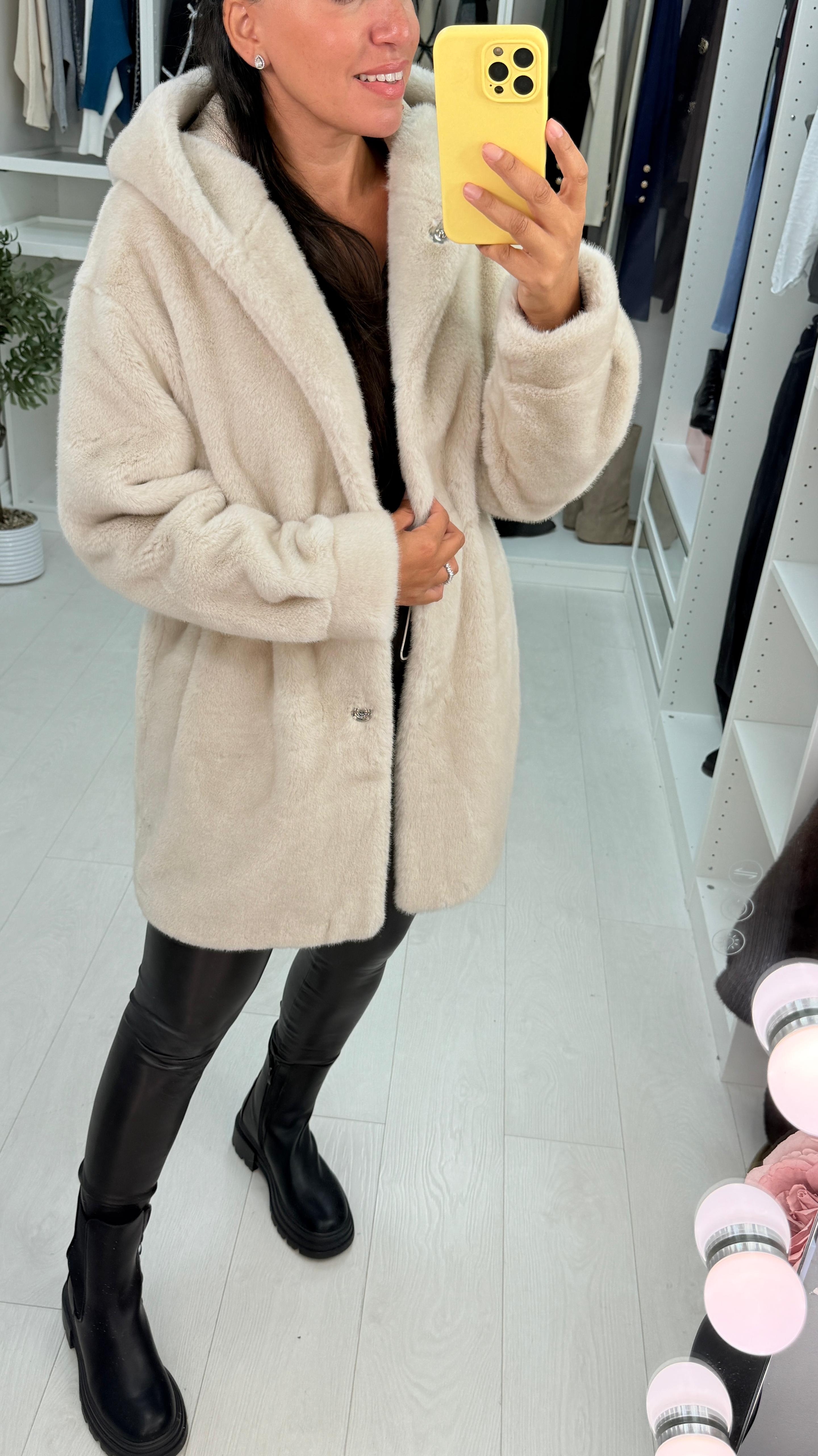 Jovina Faux Fur Hooded Coat