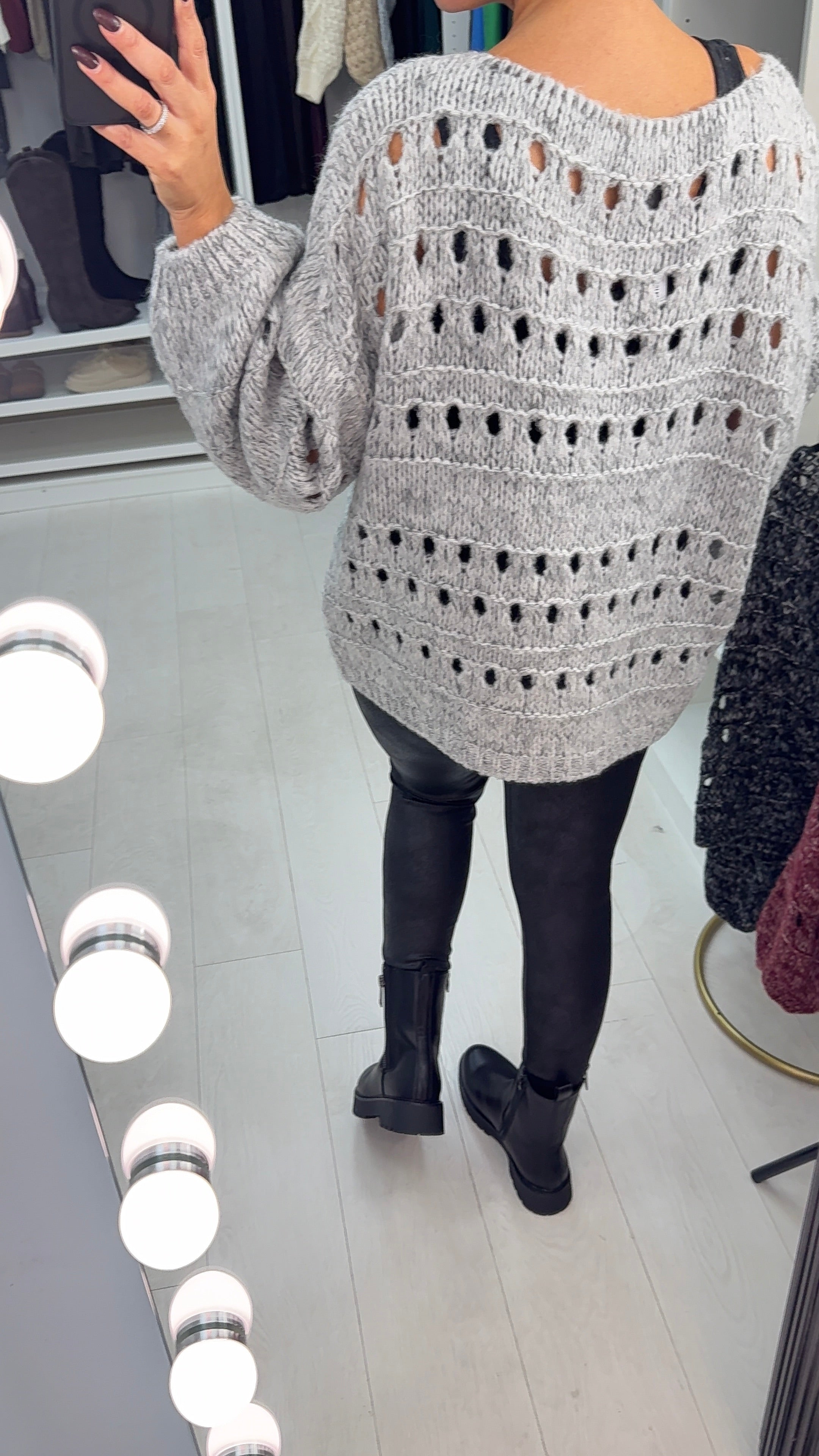 Cienna Chunky Eyelit Stitch Knit Jumper