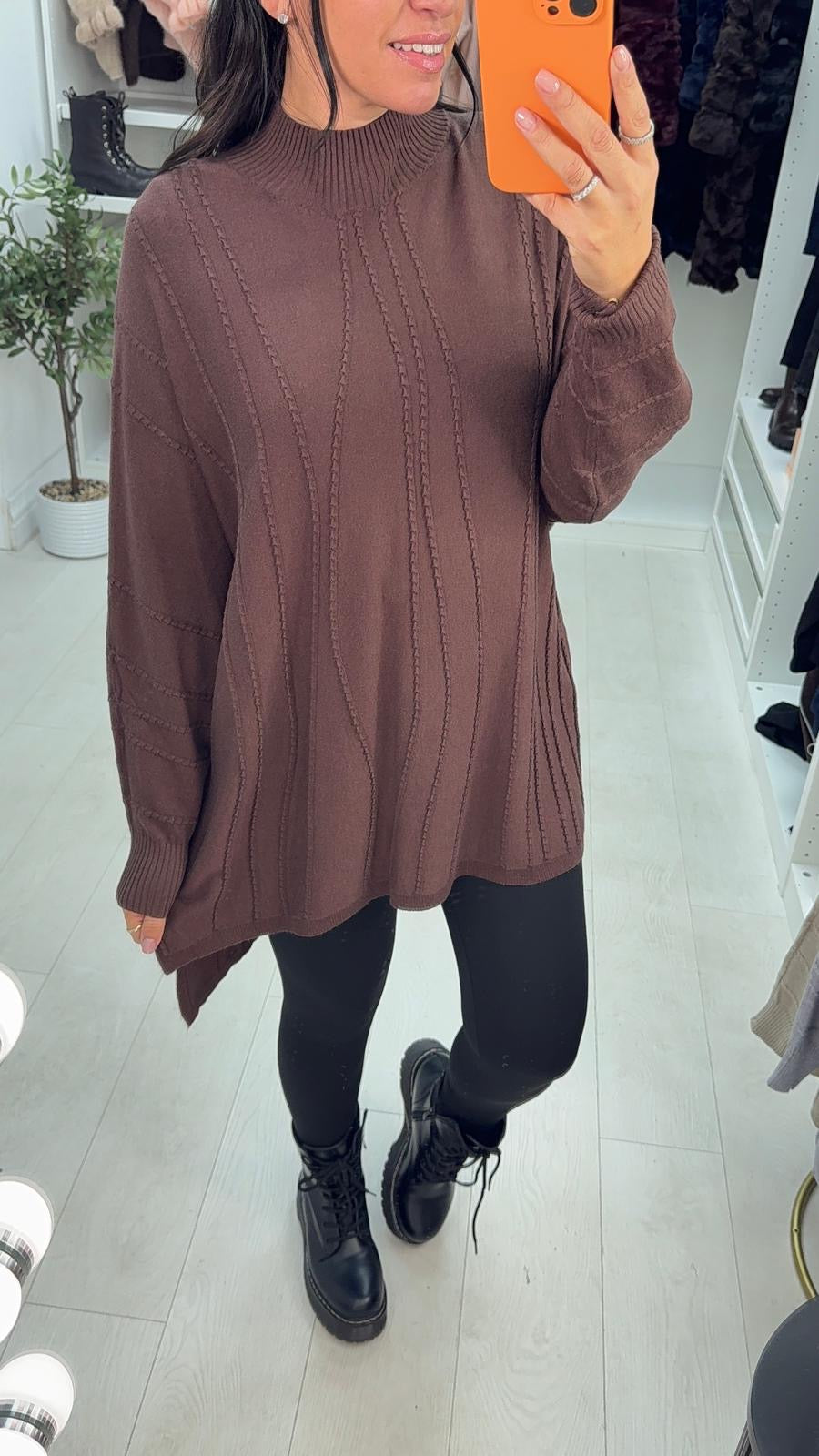 Ayeza Plain Asymmetric Loose Fit Jumper