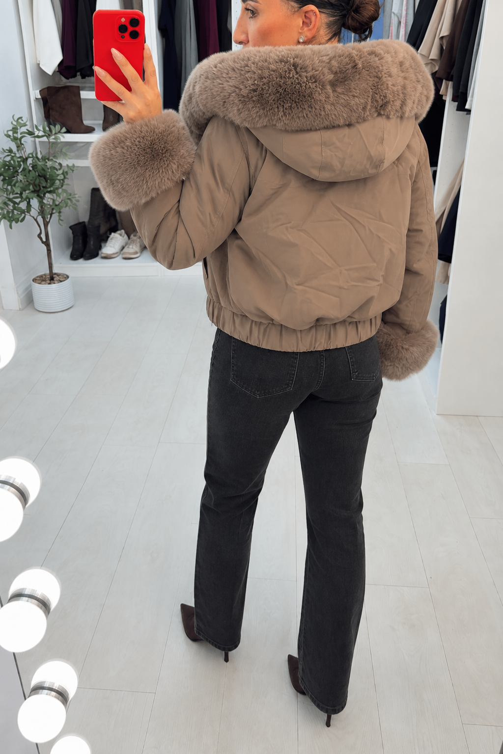 Marena Faux Fur Detailed Hooded Coat