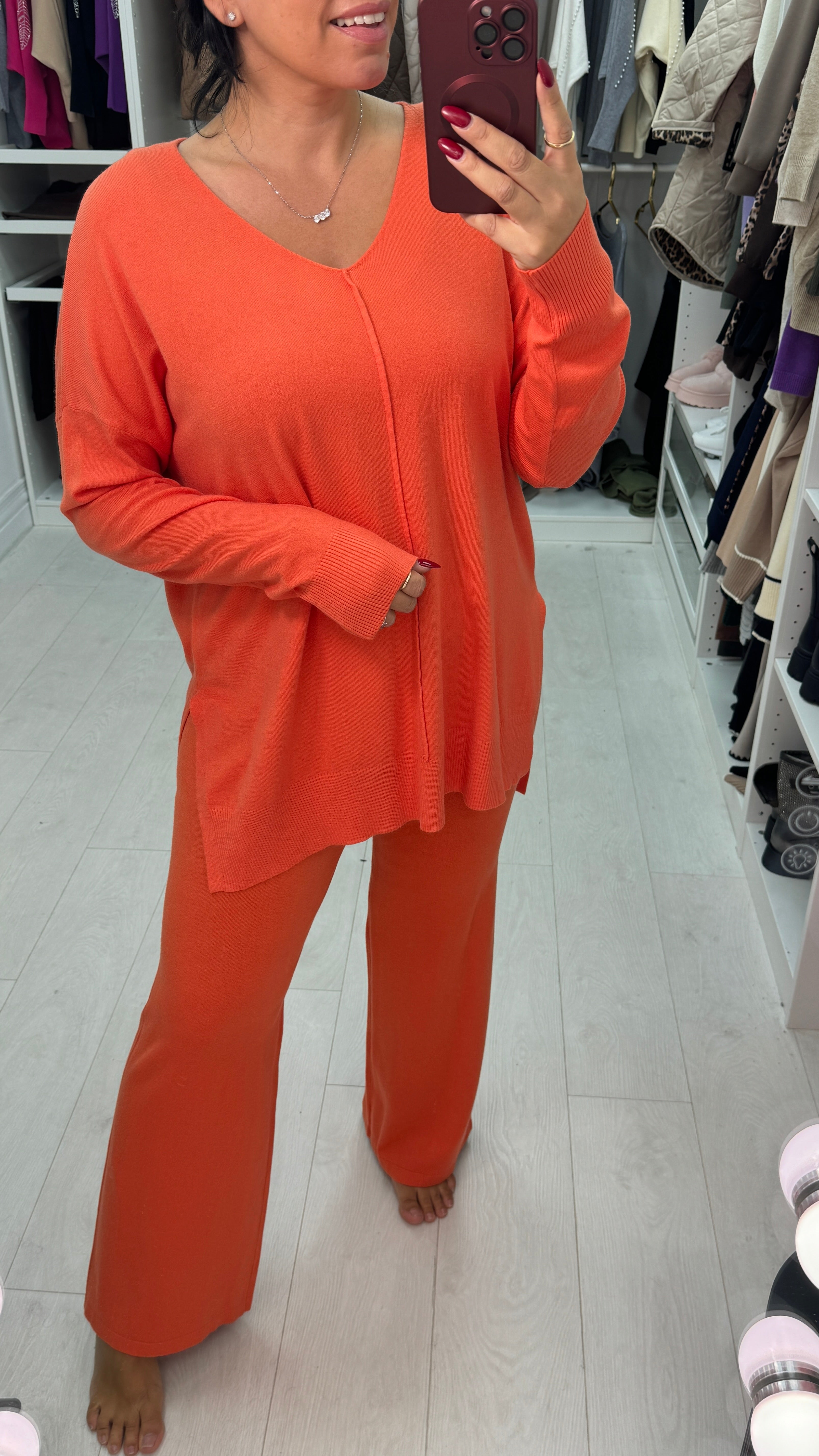 Valeda Super Soft Dip Hem Knitted Loungewear Set