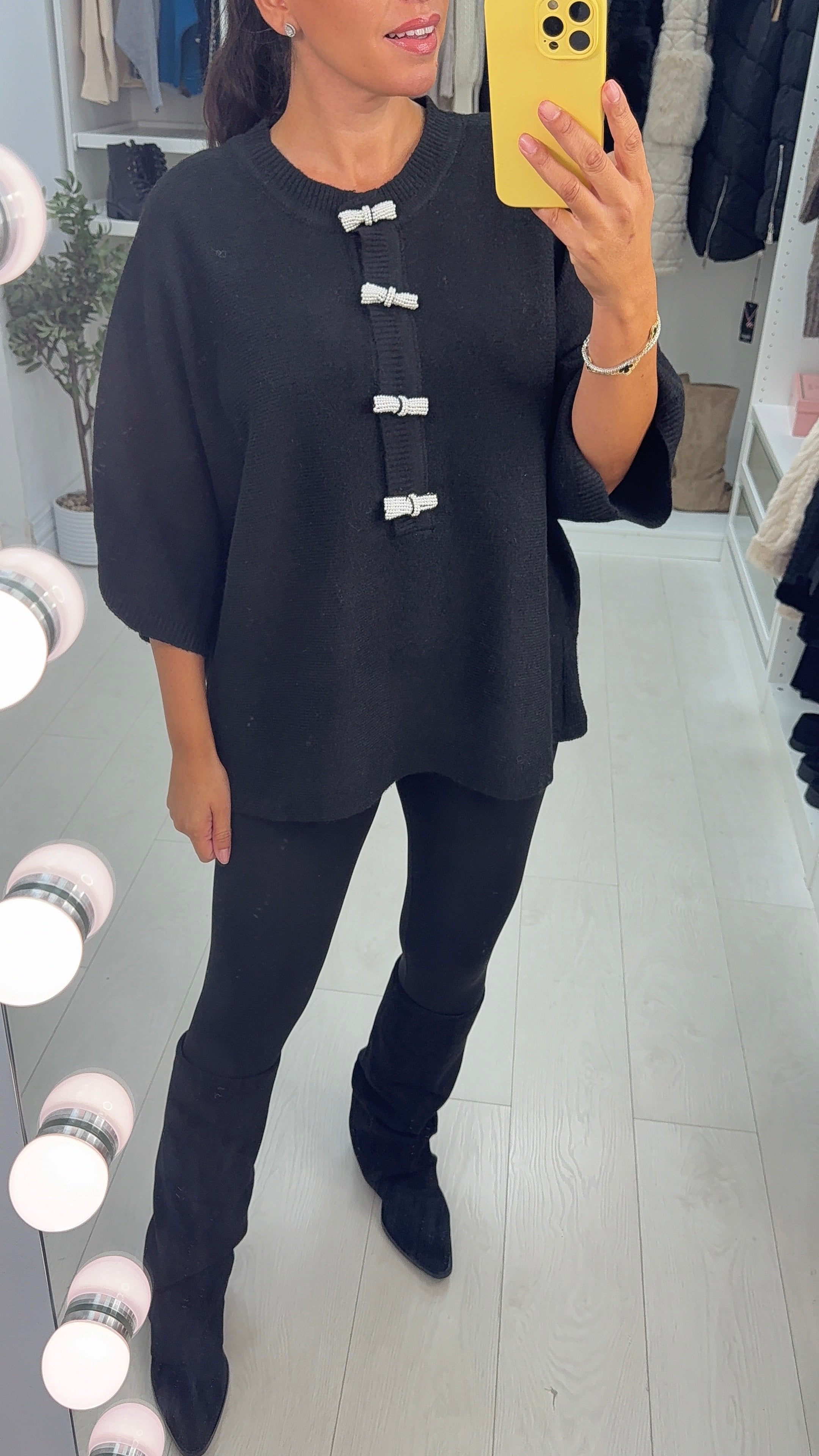 Luisana Plain Short Sleeve Loose Fit Knit Jumper