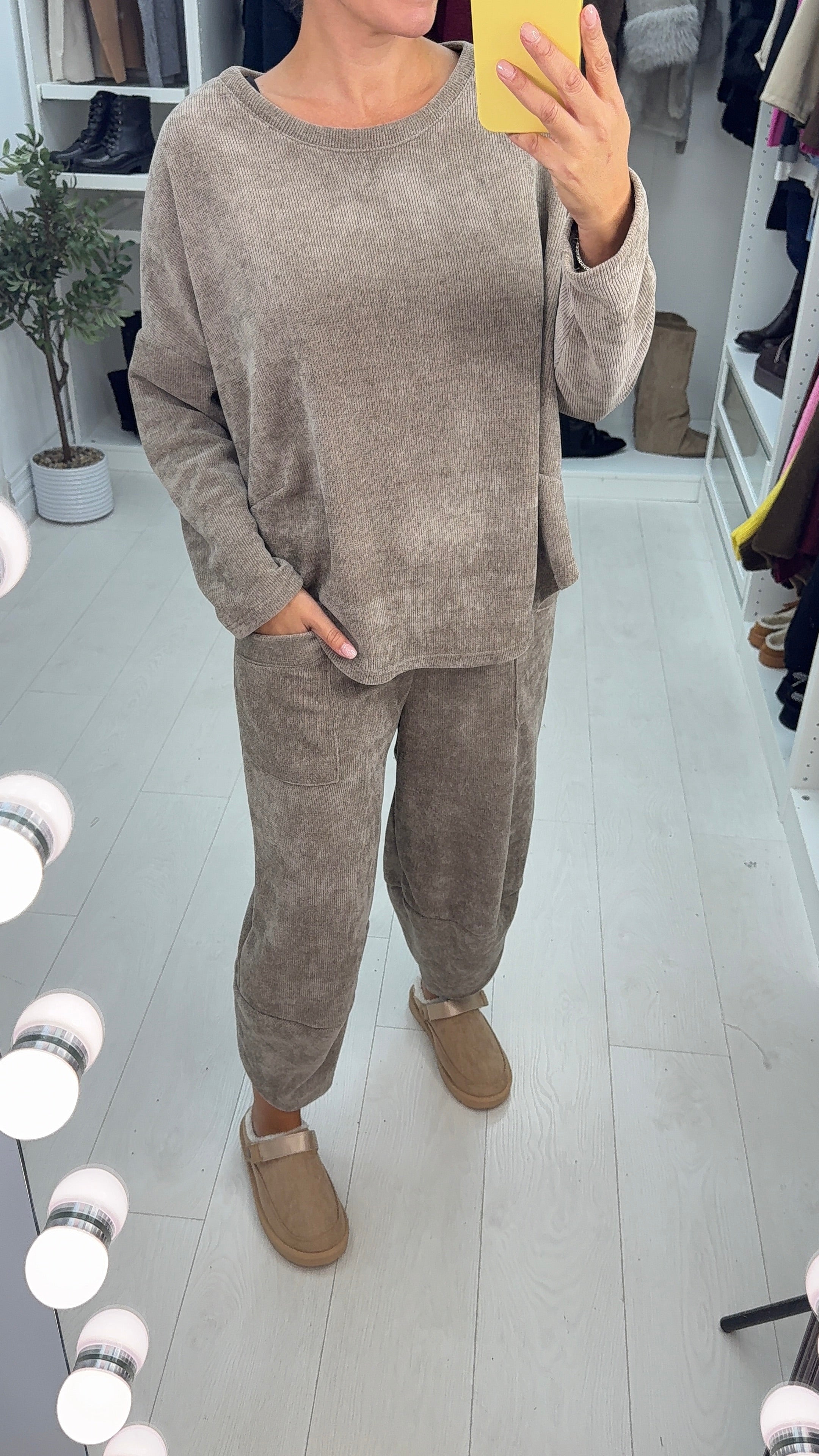 Zella Plain Corduroy Loose Fit Co-Ord Set