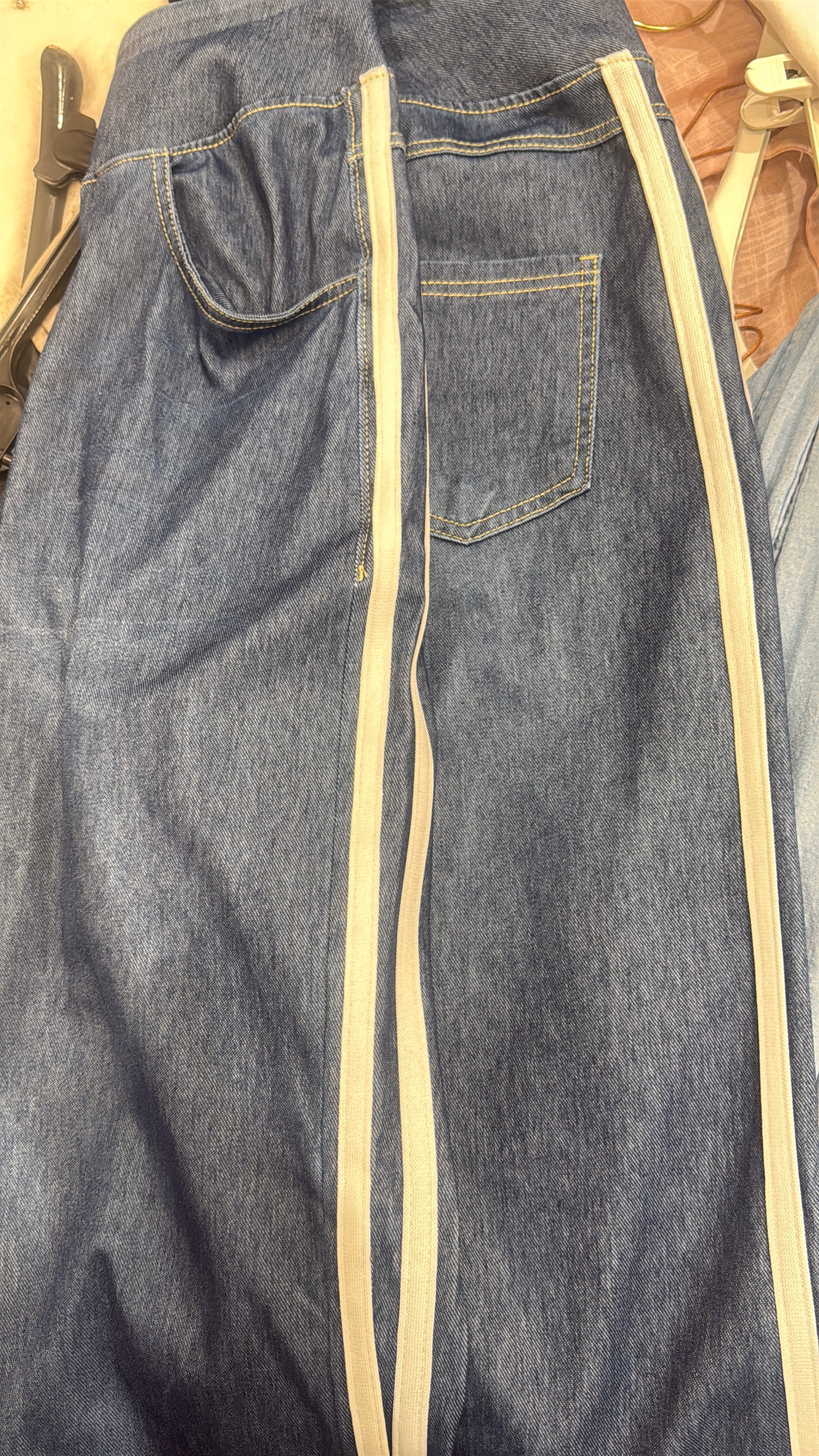 Elio Light Denim High Waistband Side Stripe Soft Jeans