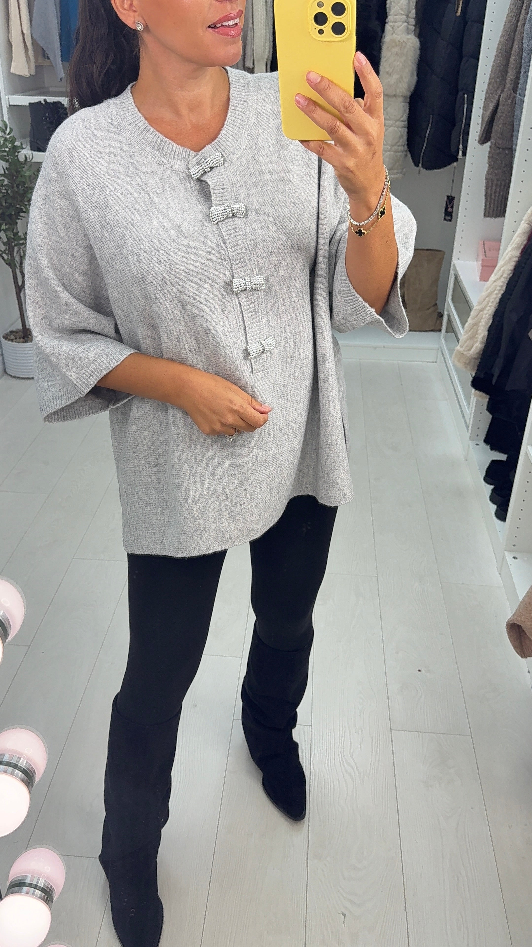 Luisana Plain Short Sleeve Loose Fit Knit Jumper