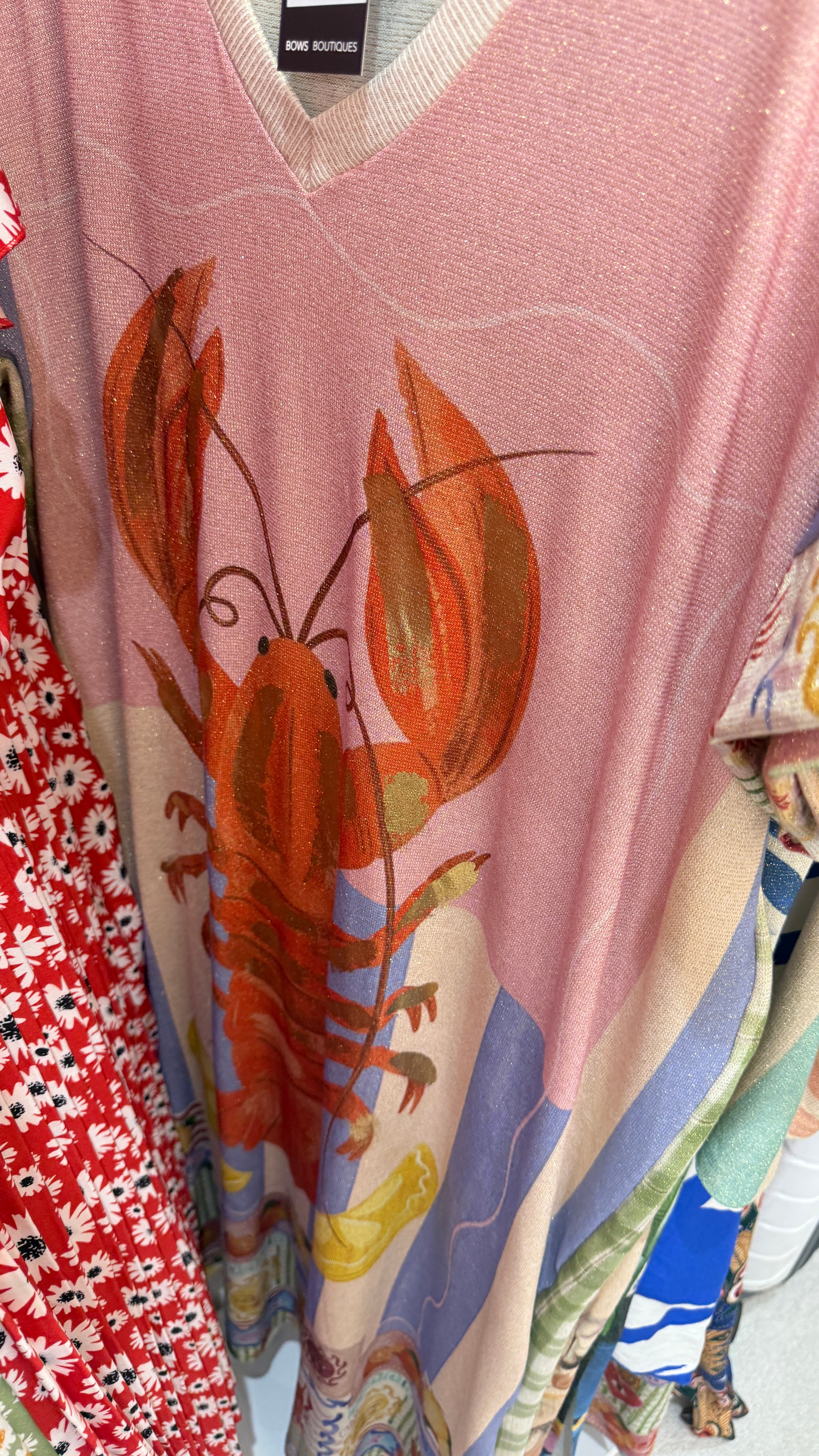 Morwen Lobster Print Loose Fit Maxi Dress