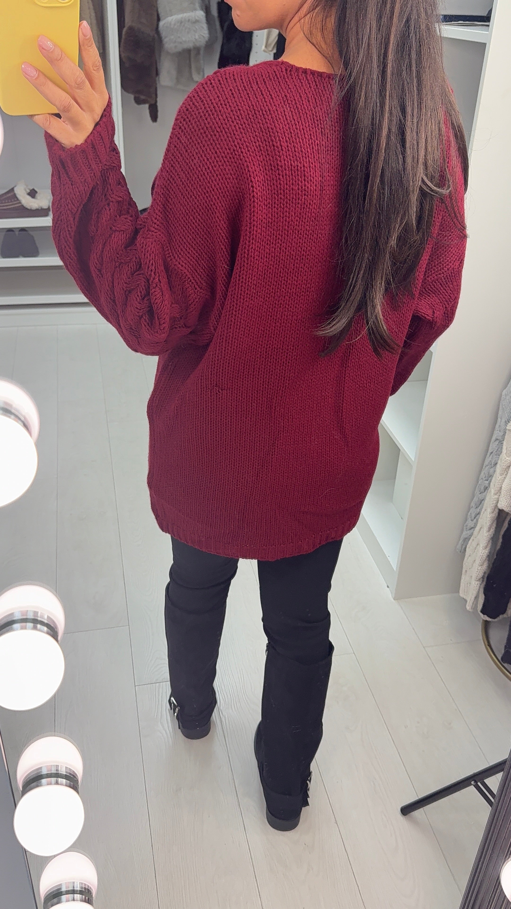 Luciana Plain Chunky Cable Knit Jumper