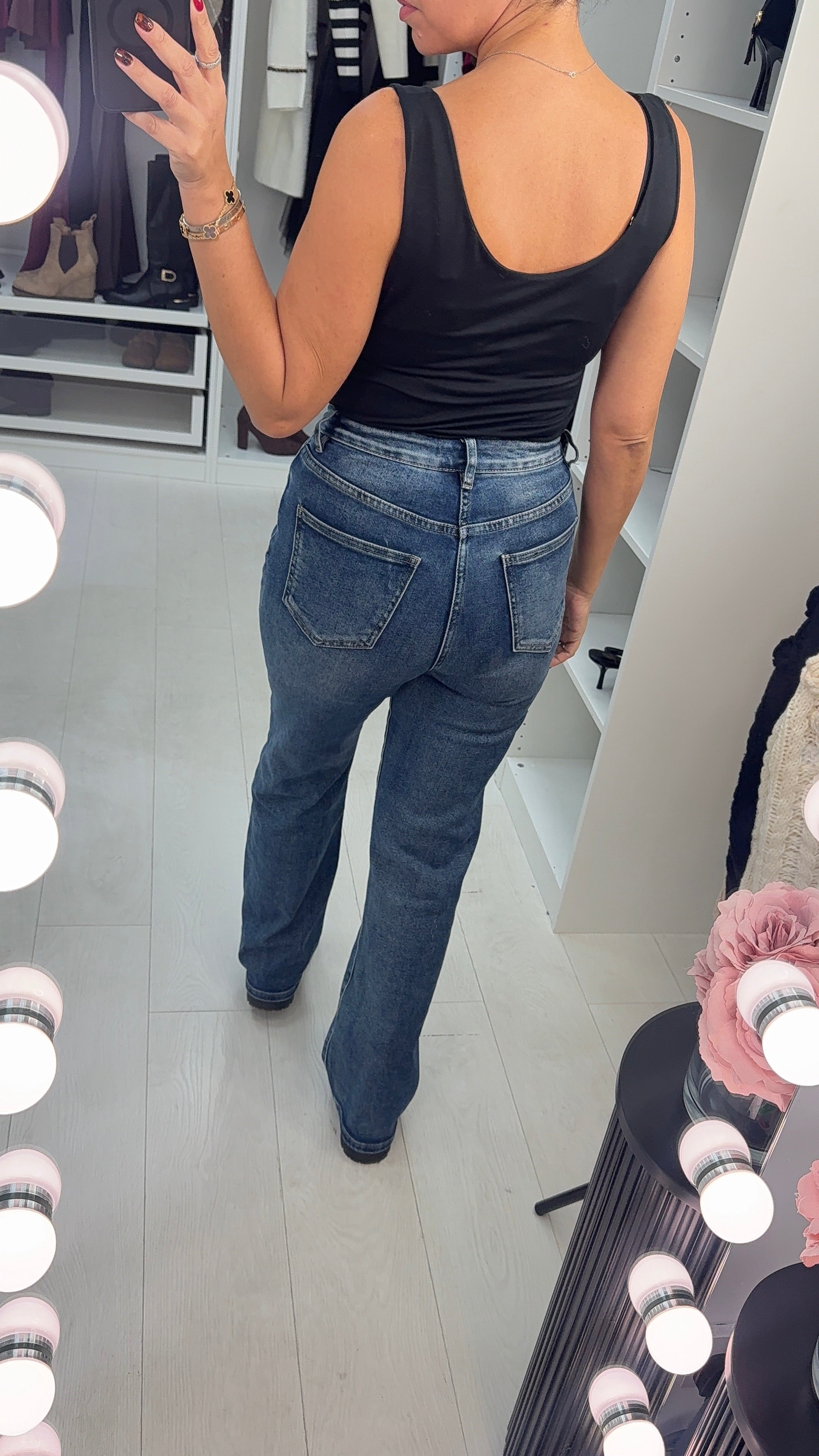 Valenza High Waisted Straight Leg Jeans