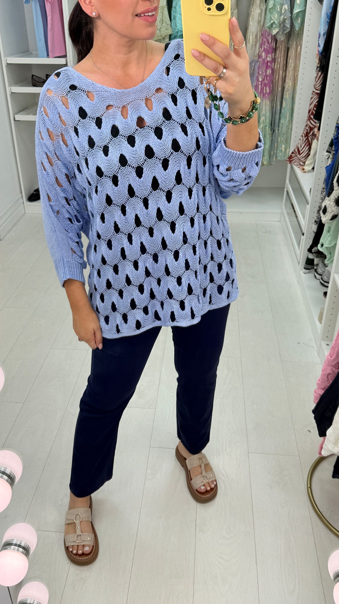 Zayna Wavy Crochet Top