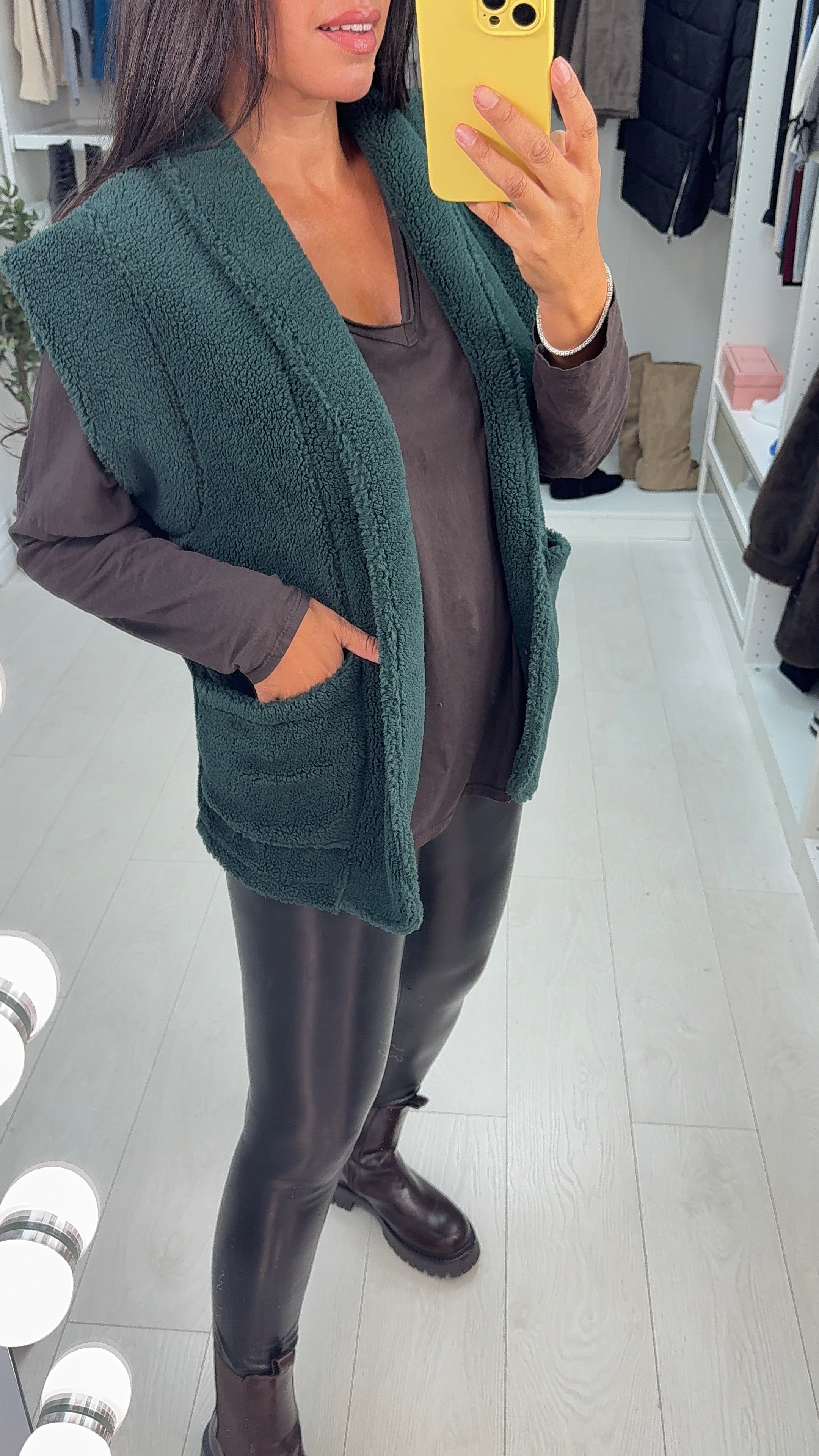 Wendie Open Front Teddy Gilet