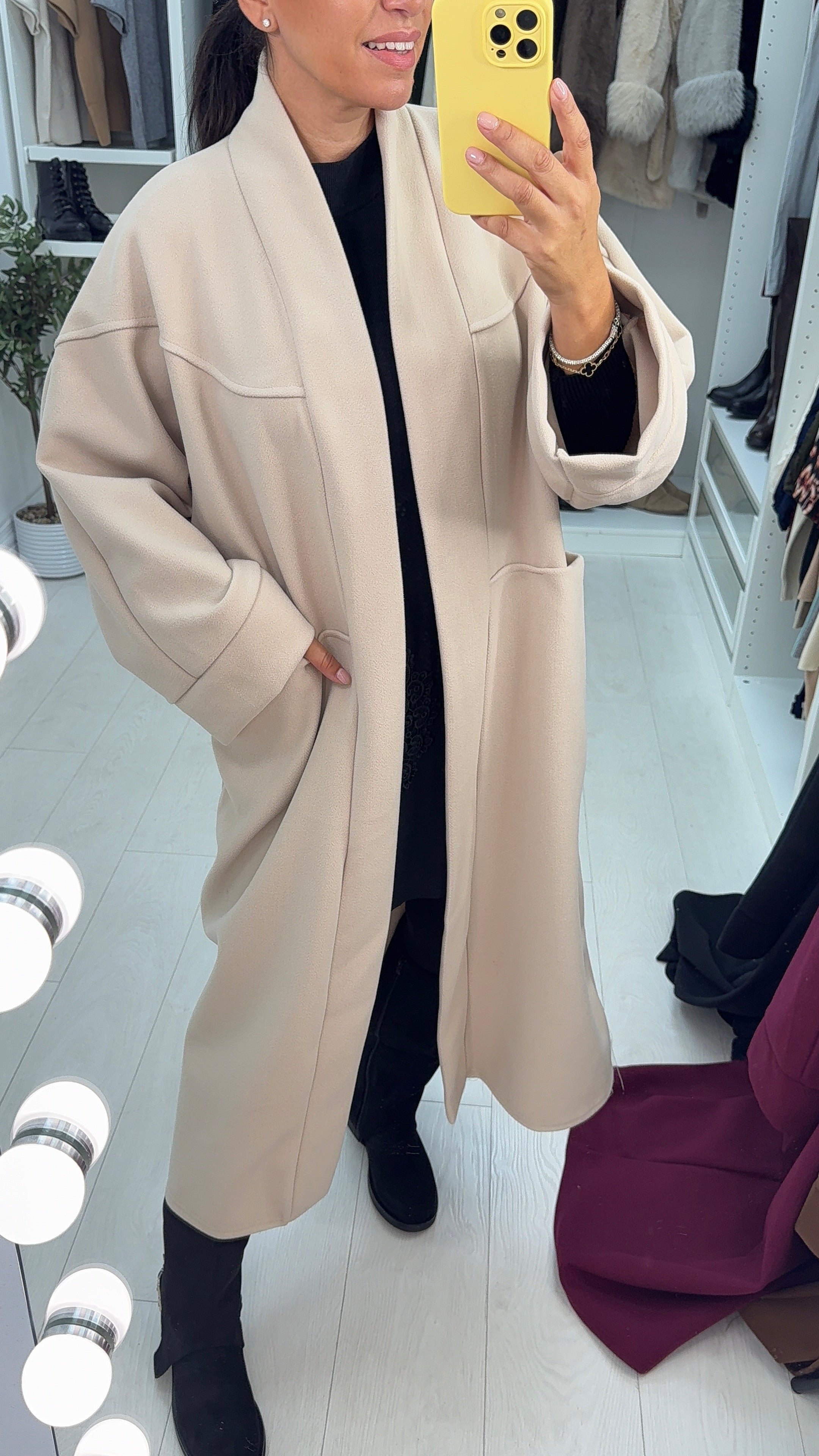 Narice Open Front Oversized Coat