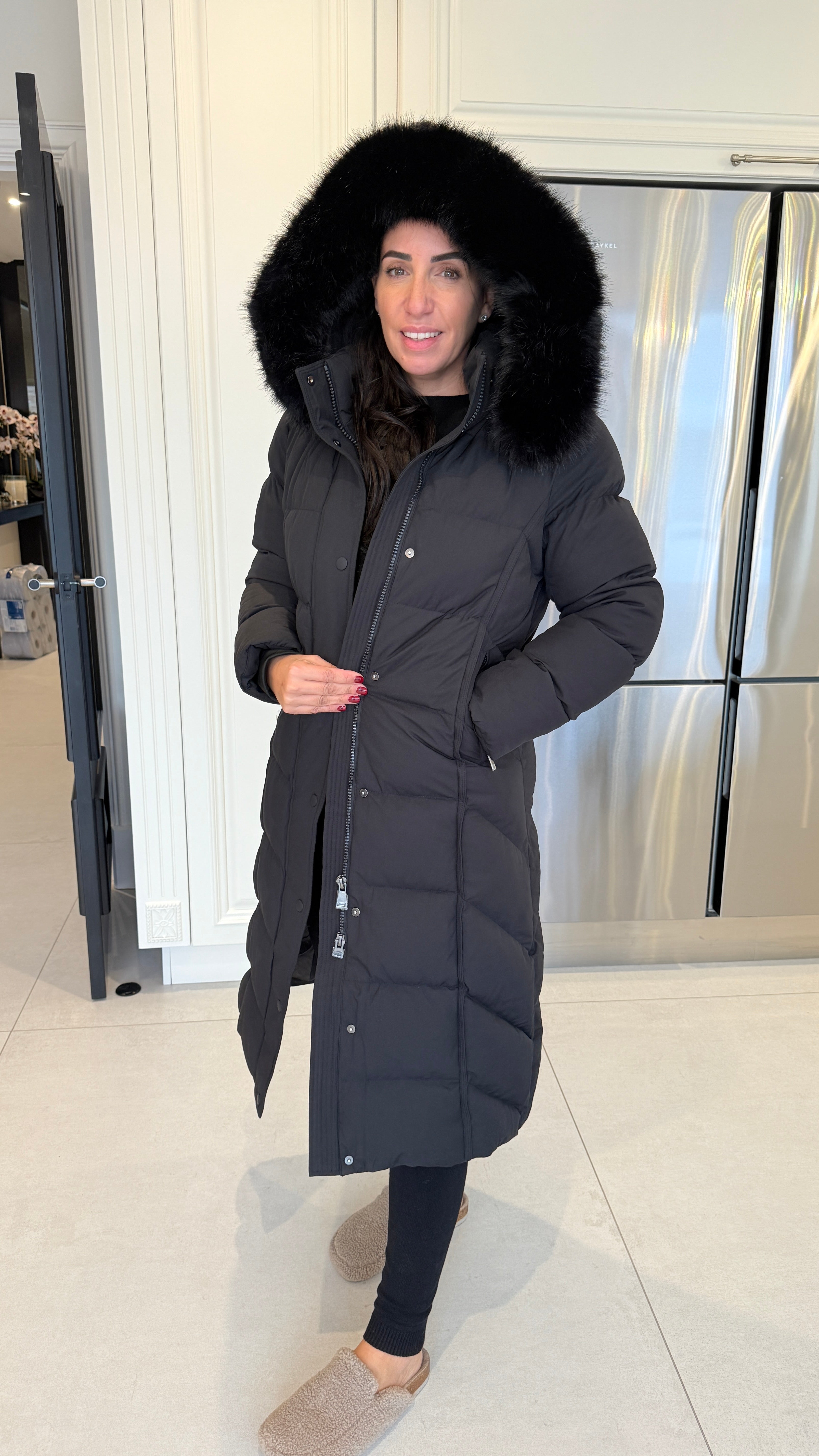 Issie Faux Fur Hooded Longline Padded Coat