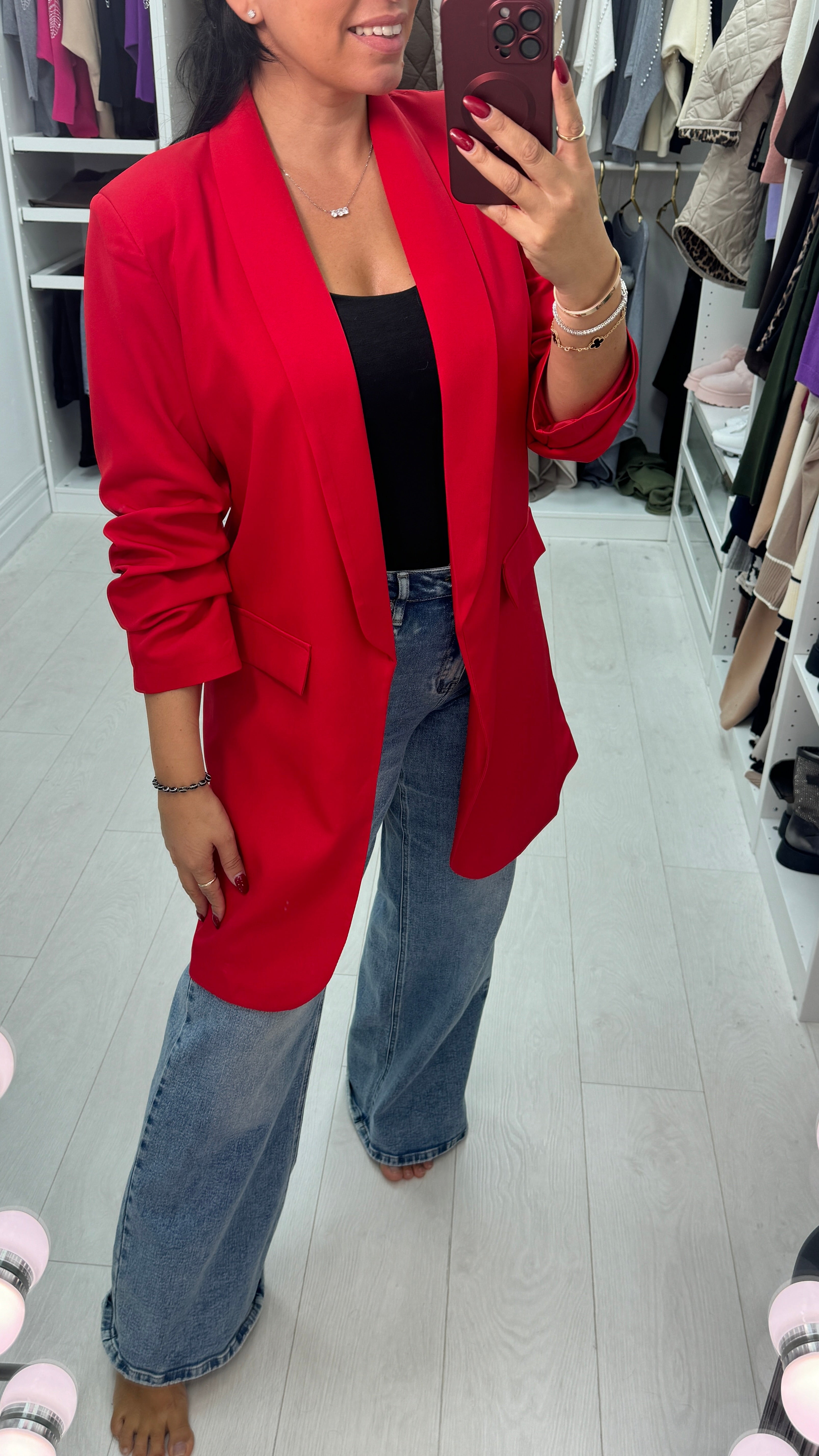 Philippa Runched Sleeve Blazer