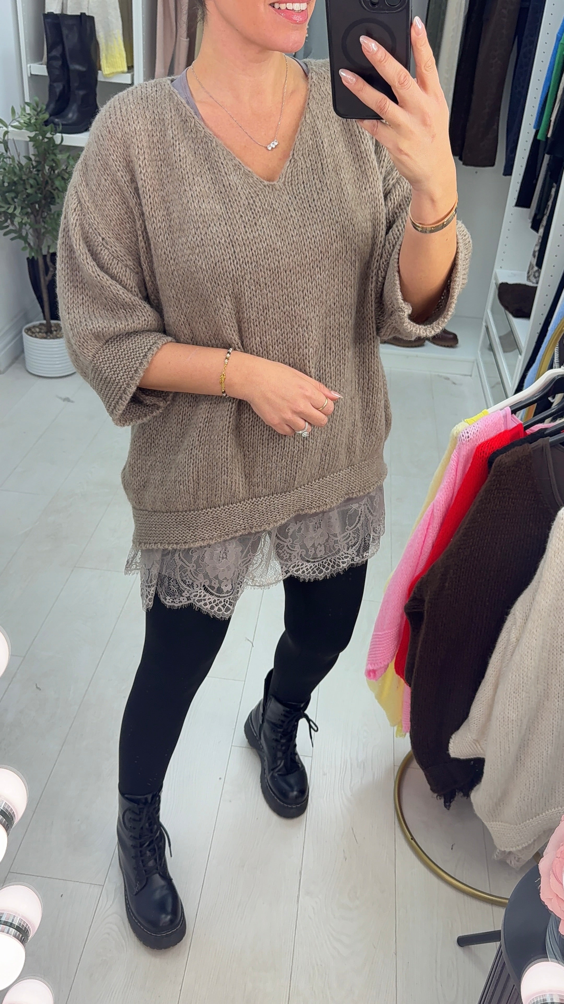 Brena Super Soft Lace Detail 2 Piece Jumper