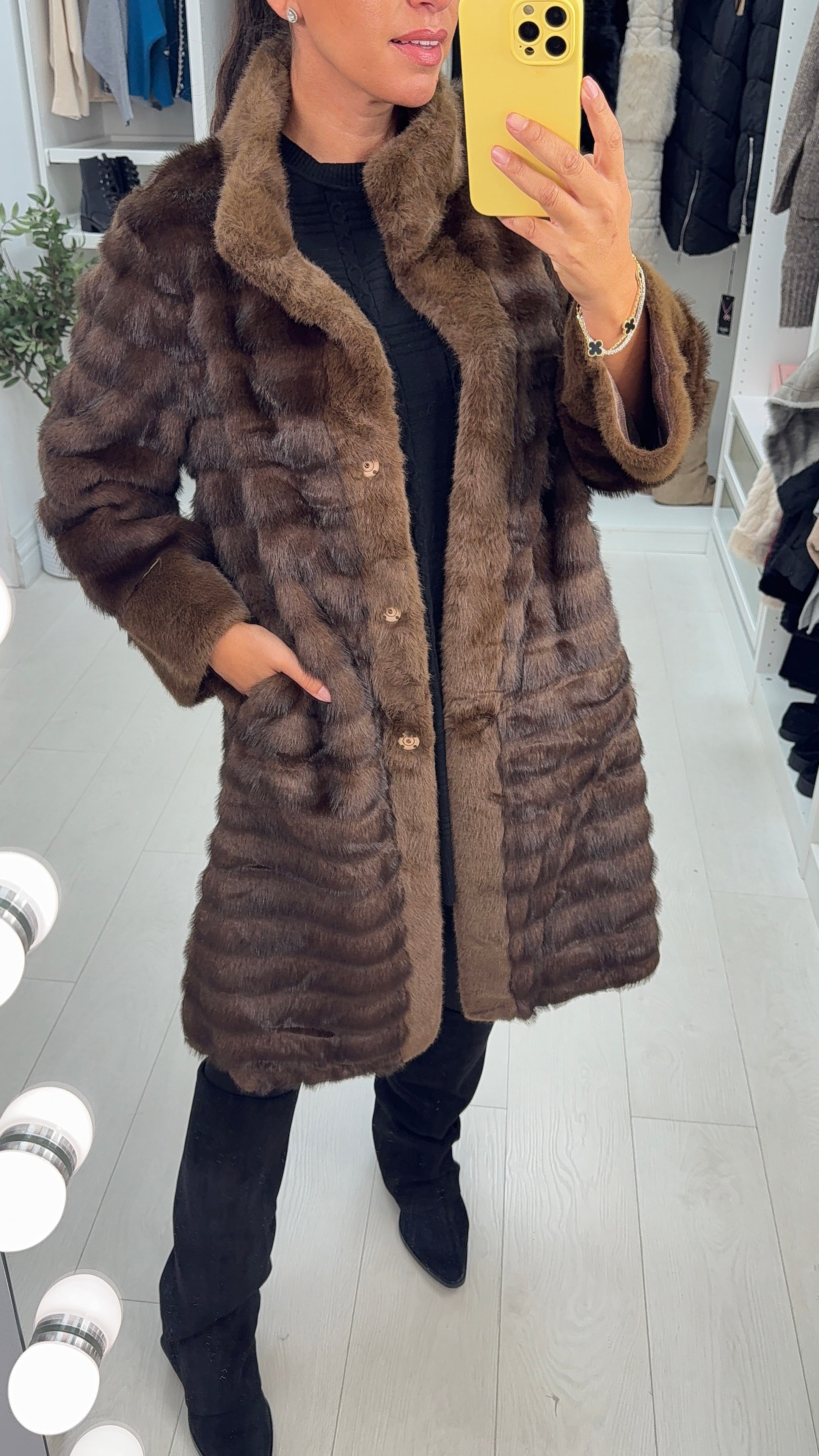 Raquella Faux Fur Longline Coat