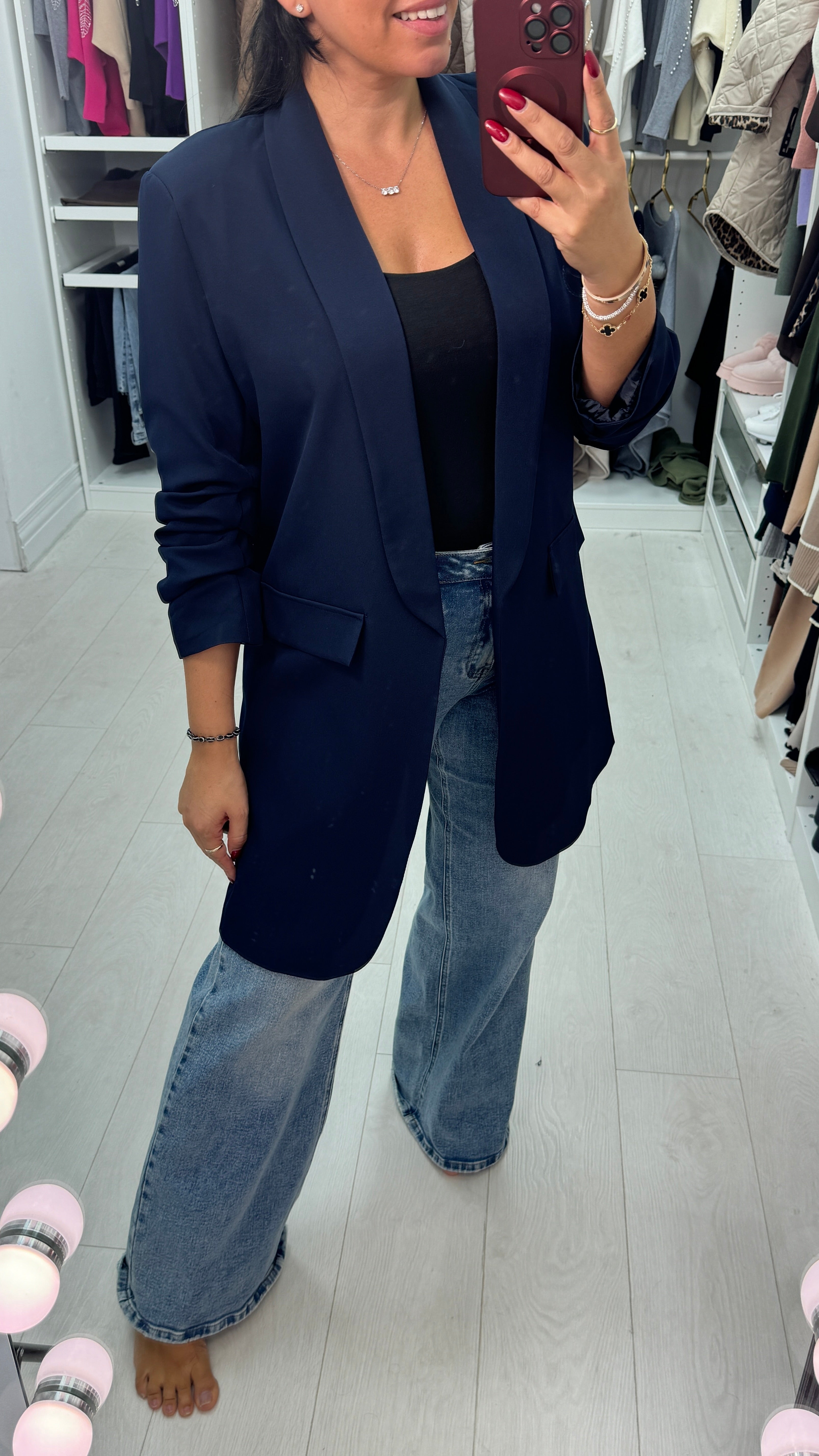 Philippa Runched Sleeve Blazer