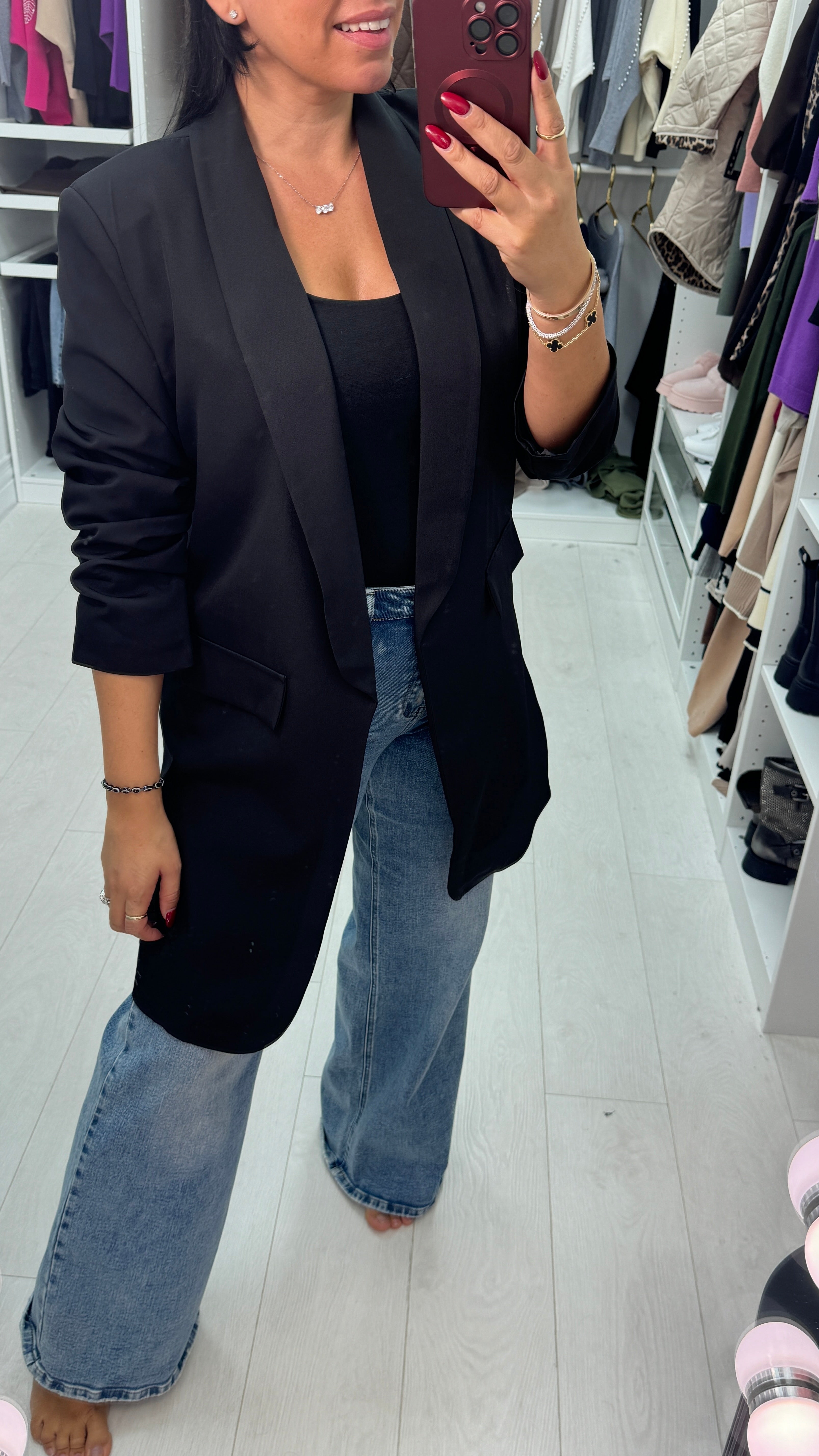 Philippa Runched Sleeve Blazer