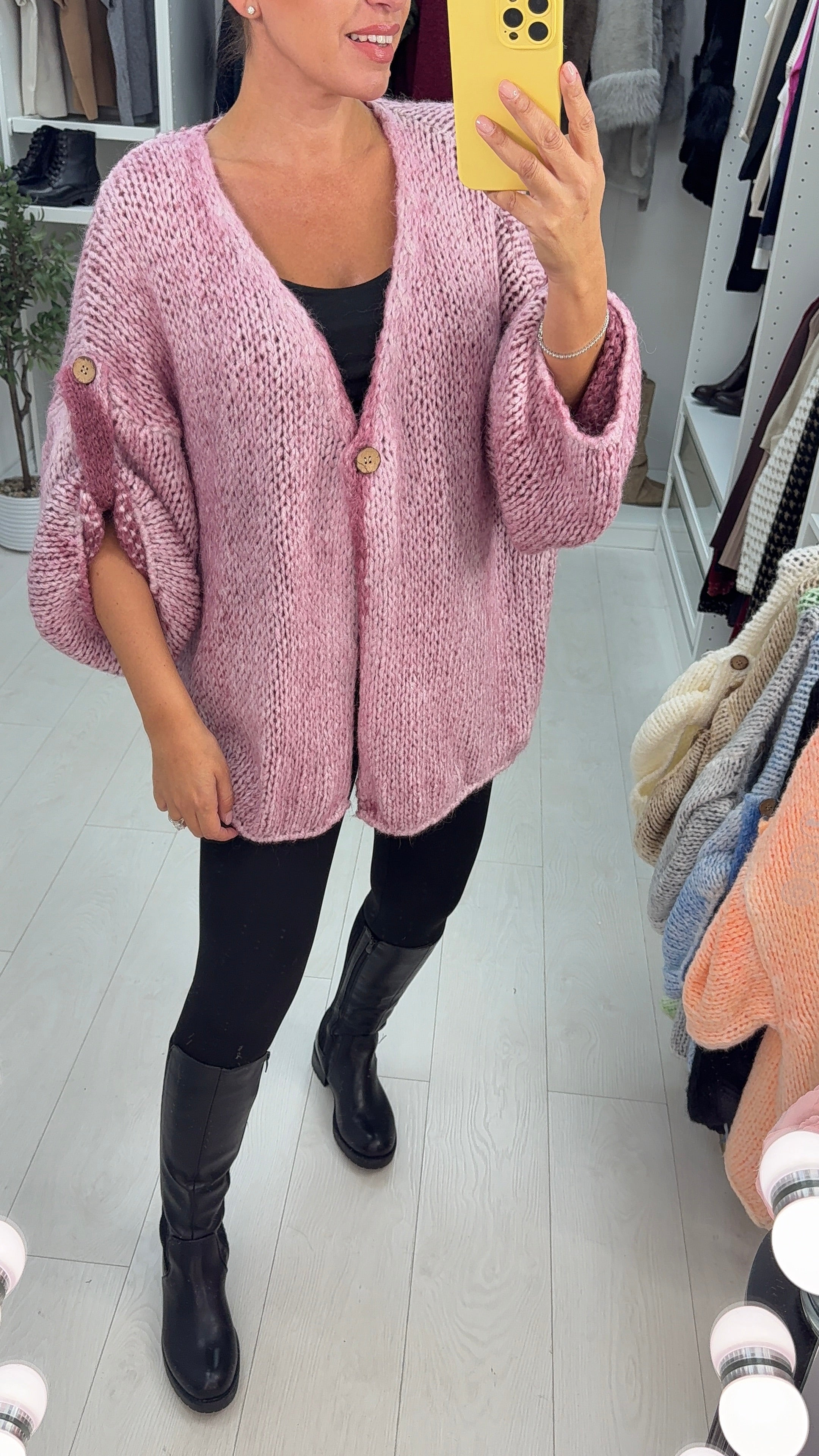 Josie Rolled Sleeve Chunky Cardigan