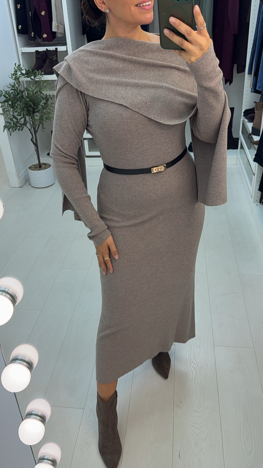 Sybella Drape Detail Knit Maxi Dress