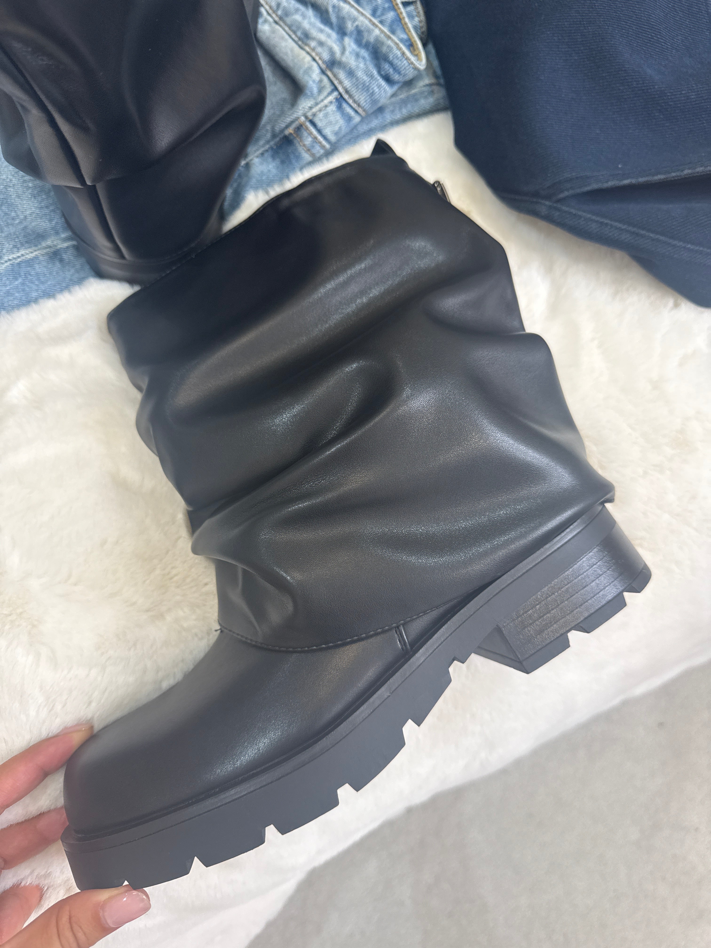 Tiago Faux Leather Ankle Boots