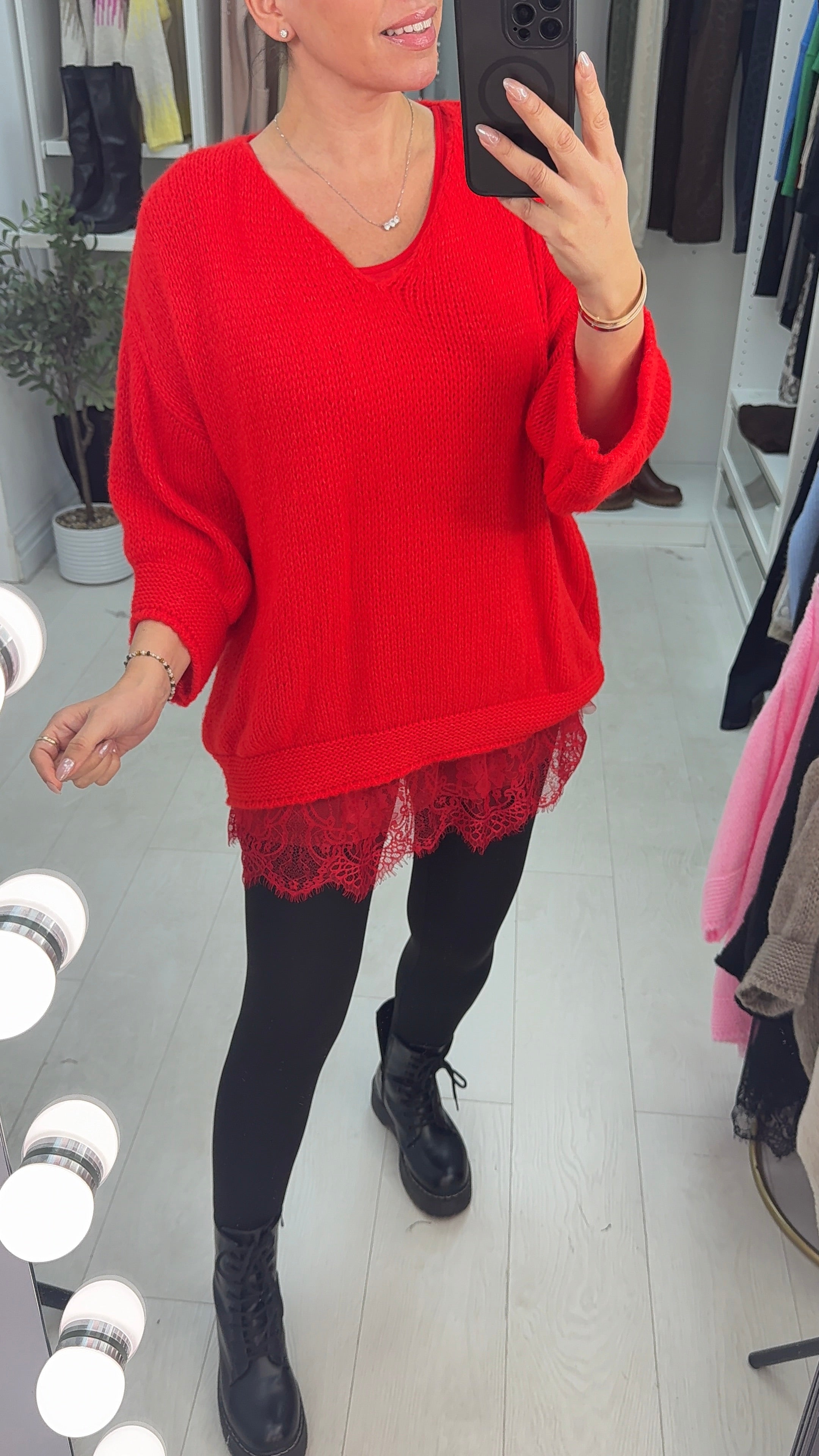 Brena Super Soft Lace Detail 2 Piece Jumper