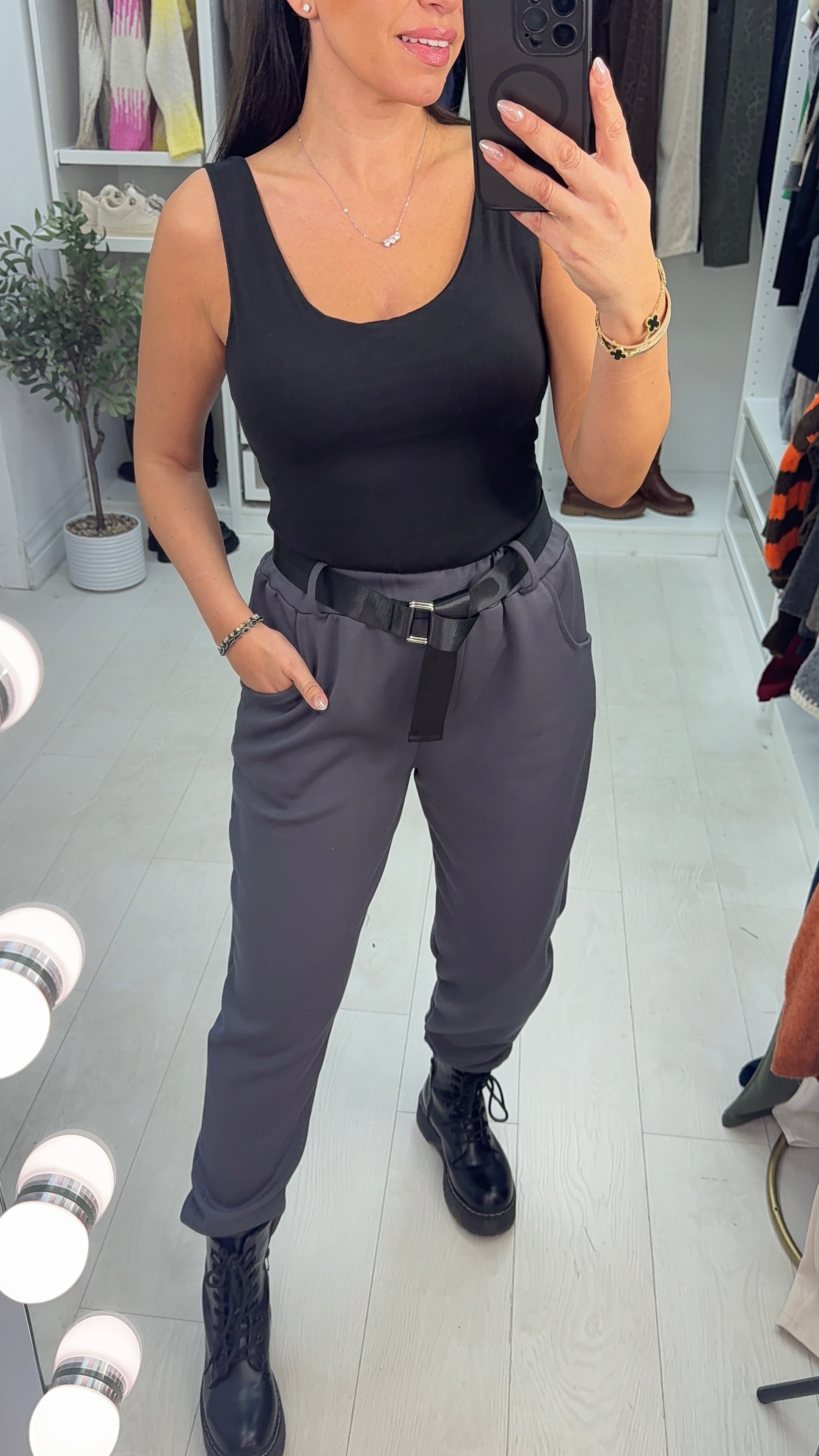 Tracy Elasticated Waist Belted Trousers