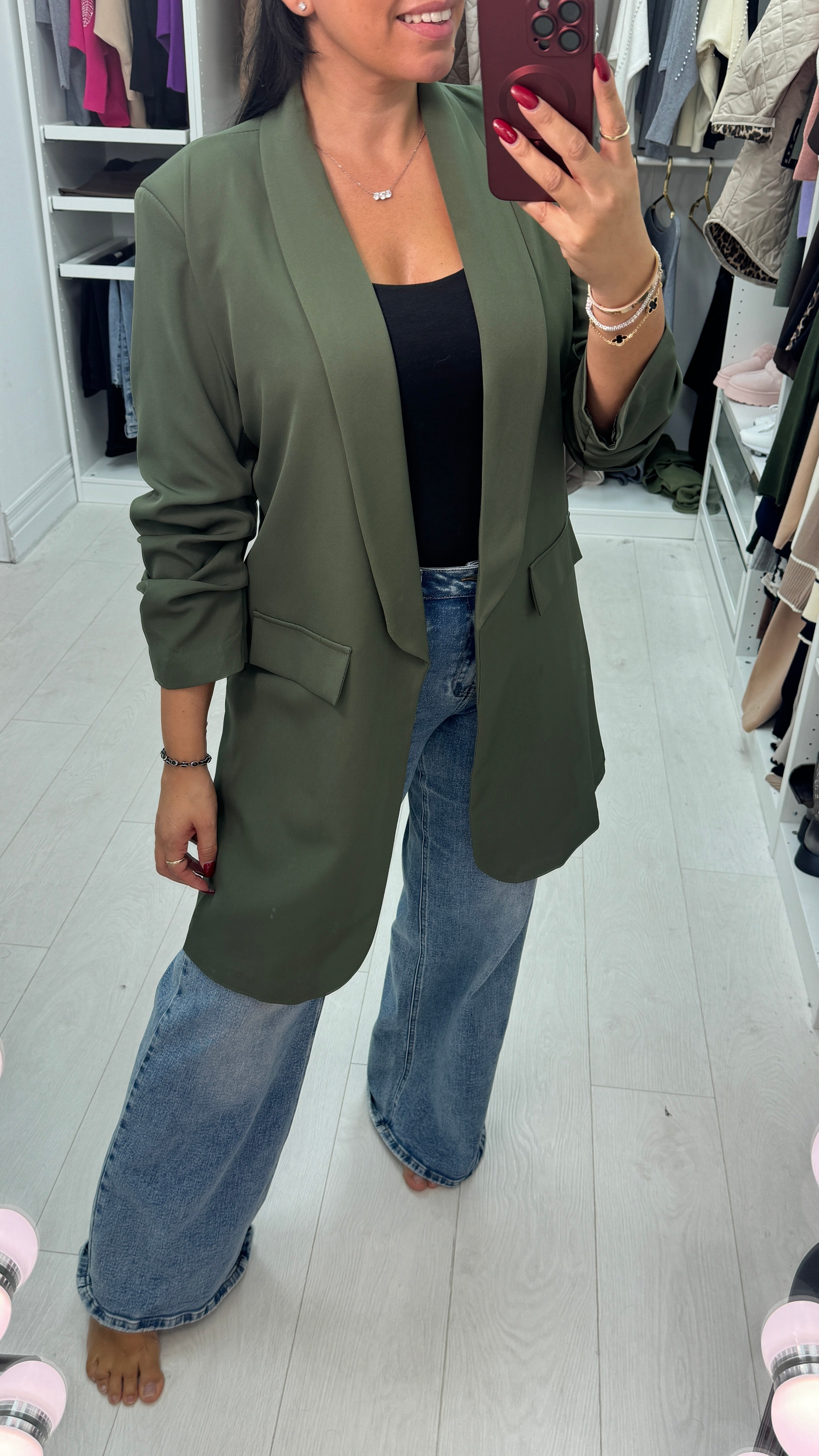 Philippa Runched Sleeve Blazer