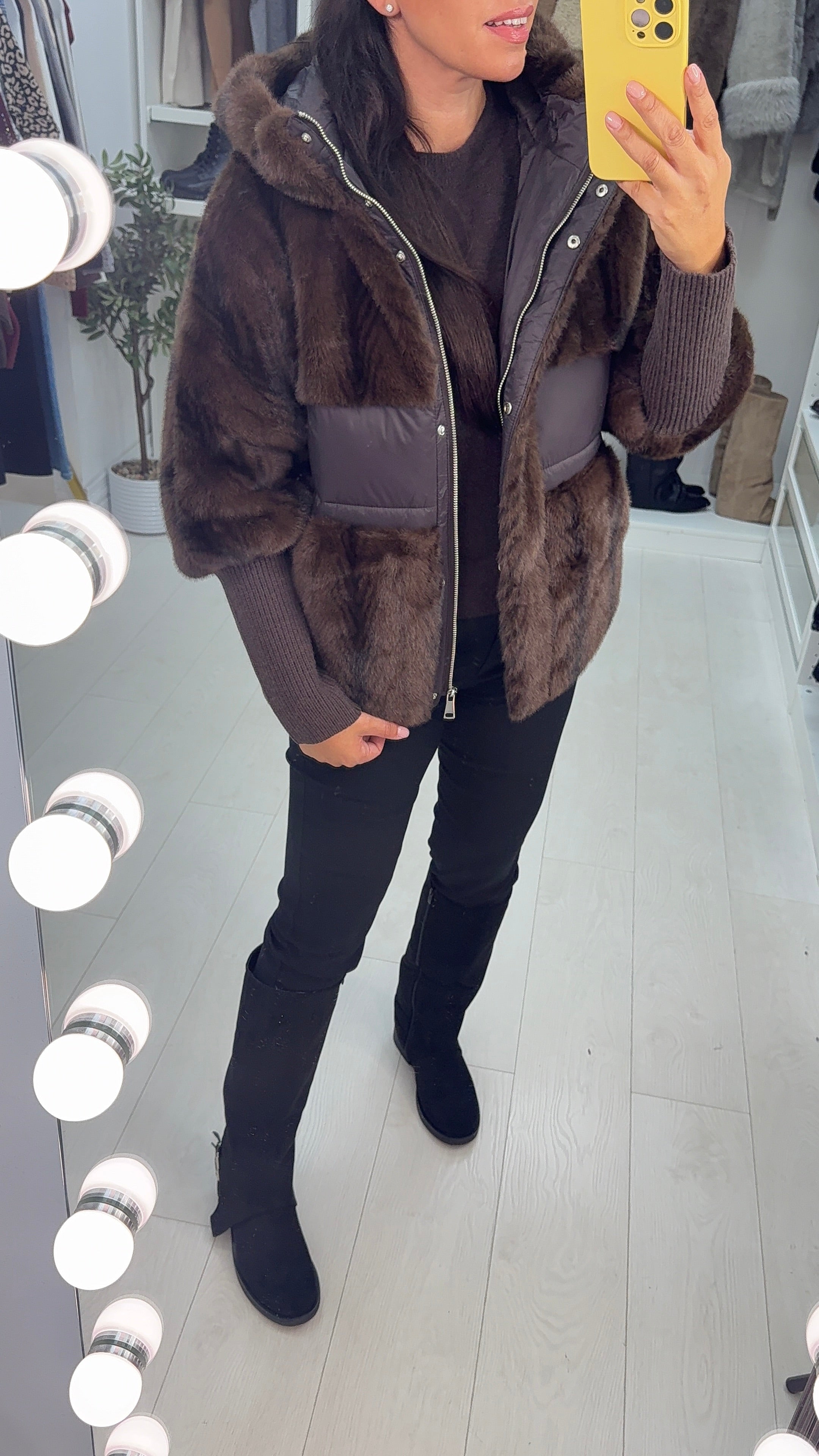 Carole Faux Fur Hooded Jacket