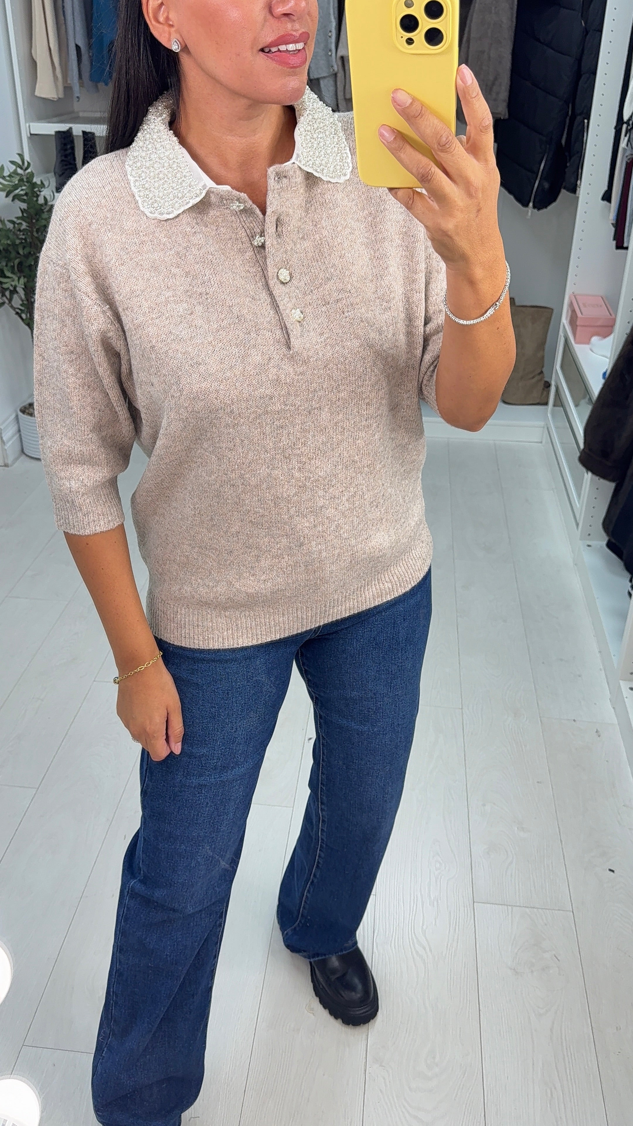 Fia Embellished Collar Super Soft Jumper