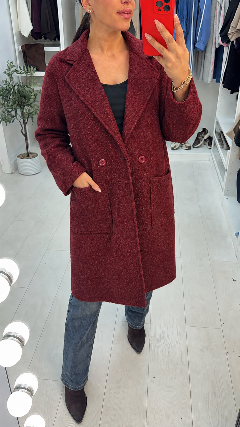 Zeldina Boucle Longline Coat
