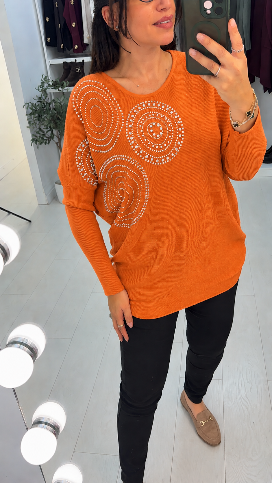 Hariette Diamante Detail Longline Knit Jumper