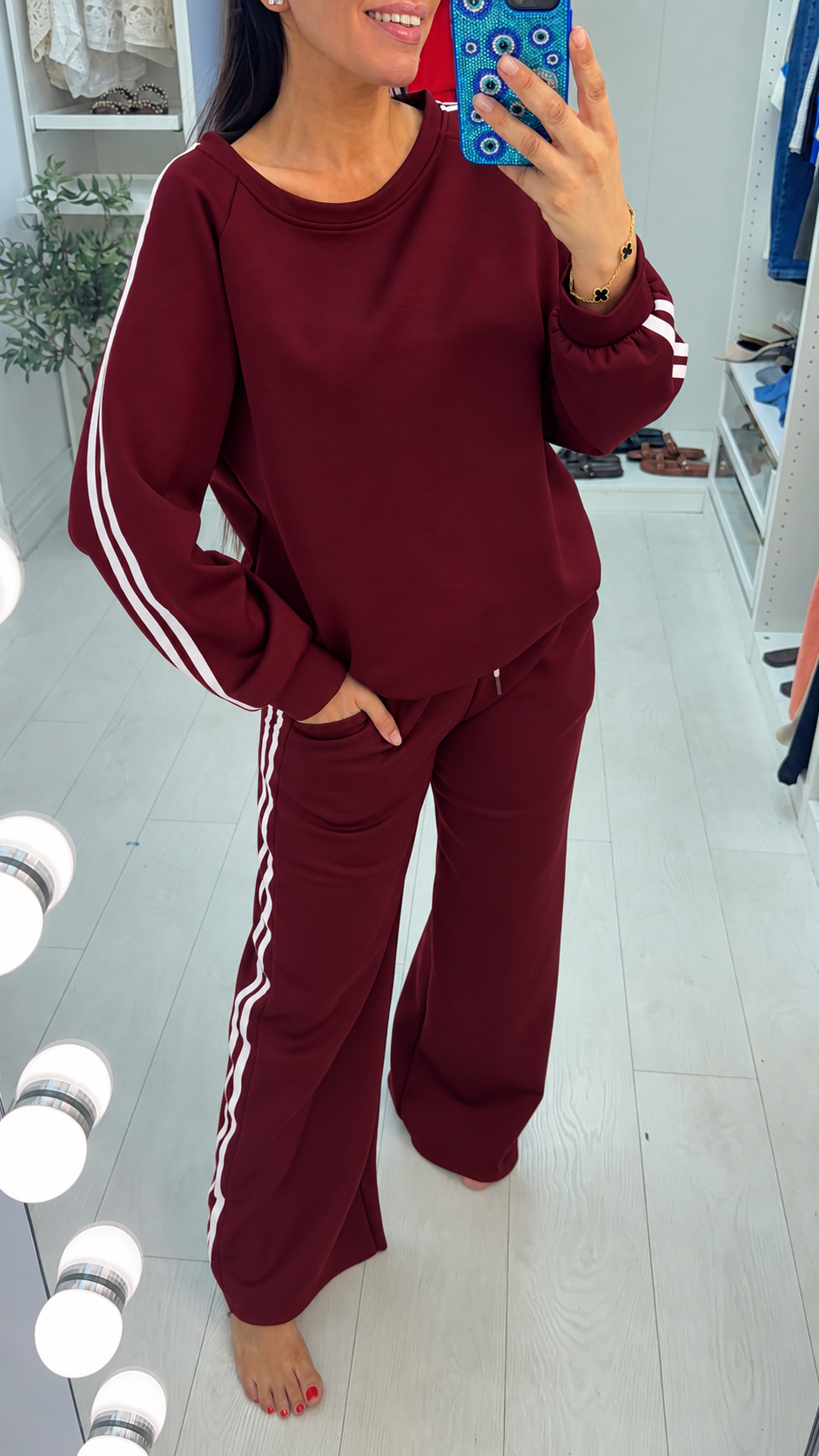 Vineta Long Sleeve Side Stripe Detailed Loungewear Set