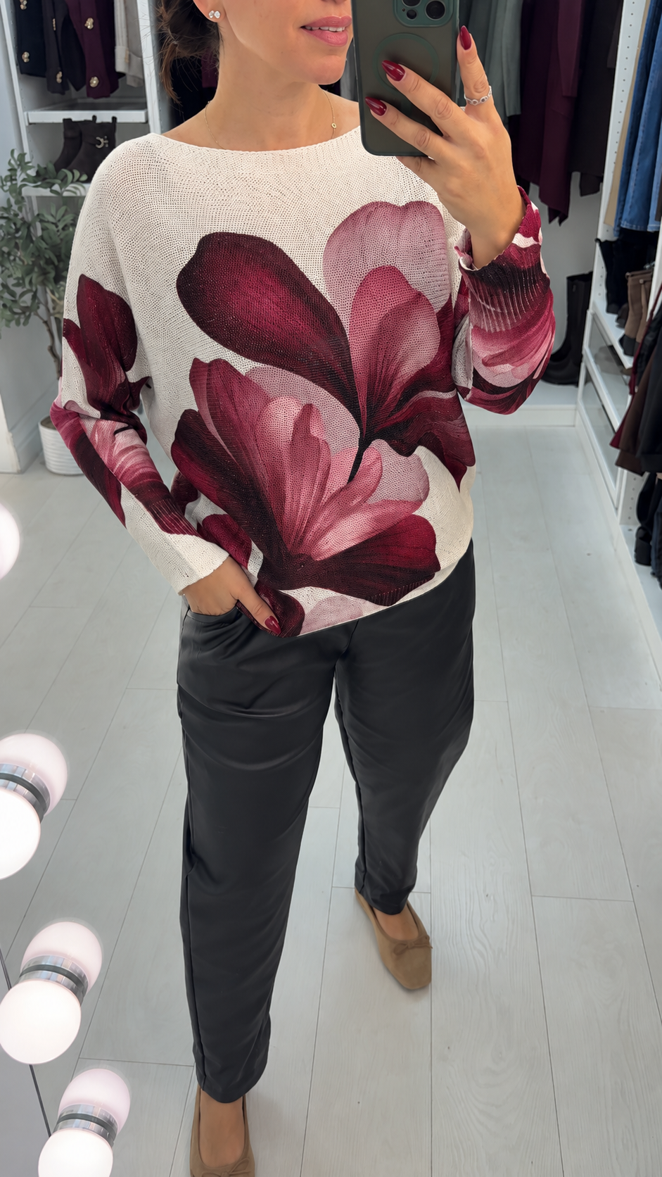 Zariah Floral Print Batwing Top