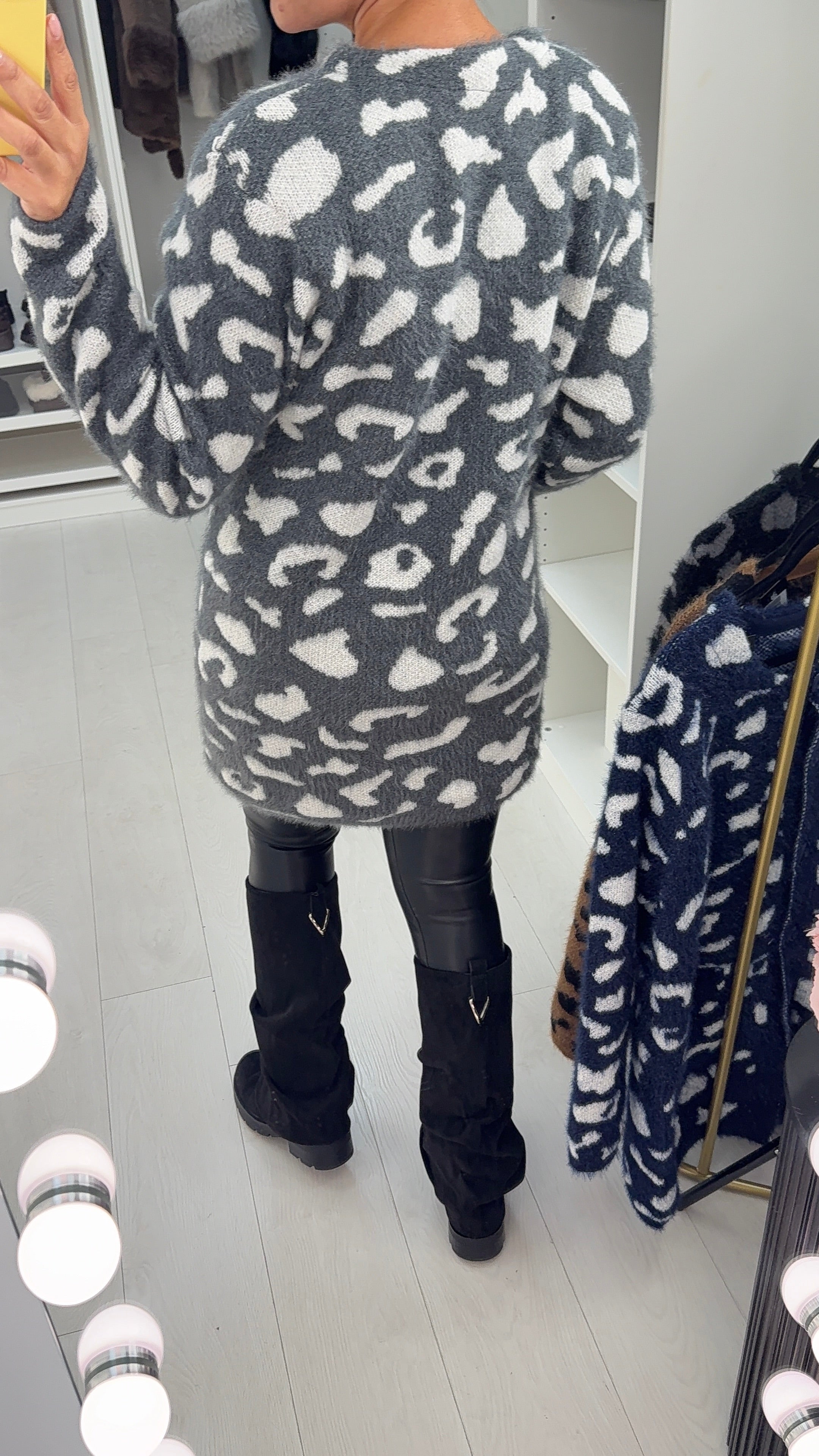 Calisto Leopard Fluffy Longline Cardigan